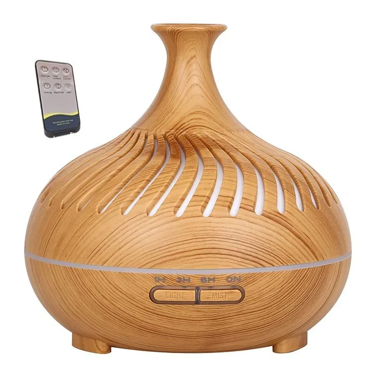 Mobigon Essential Oil Diffuser, Aromatherapy Diffuser 500ml with Remote Control, 4 Timer & Auto-Off Safety Switch, 7 Color LED Lights Mode, 10 Hours Quiet Humidifier for Bedroom - C.Light Woody