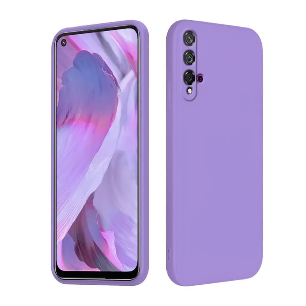 DL3 Mobilak Huawei nova 5T Case, Soft Flexible Liquid Silicone Gel Rubber Bumper Cover, Full Body Shockproof Protective Phone Case - Light Purple