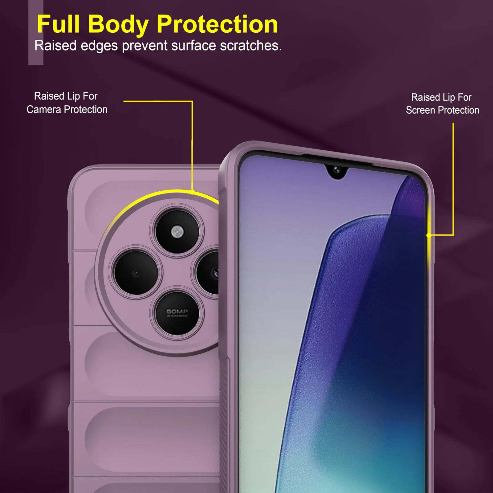DL3 Mobilak Rugged Protective Case for Xiaomi Redmi 14C 4G / Poco C75, Camera protection, Shock-absorbing protection, Non-slip grip - Purple