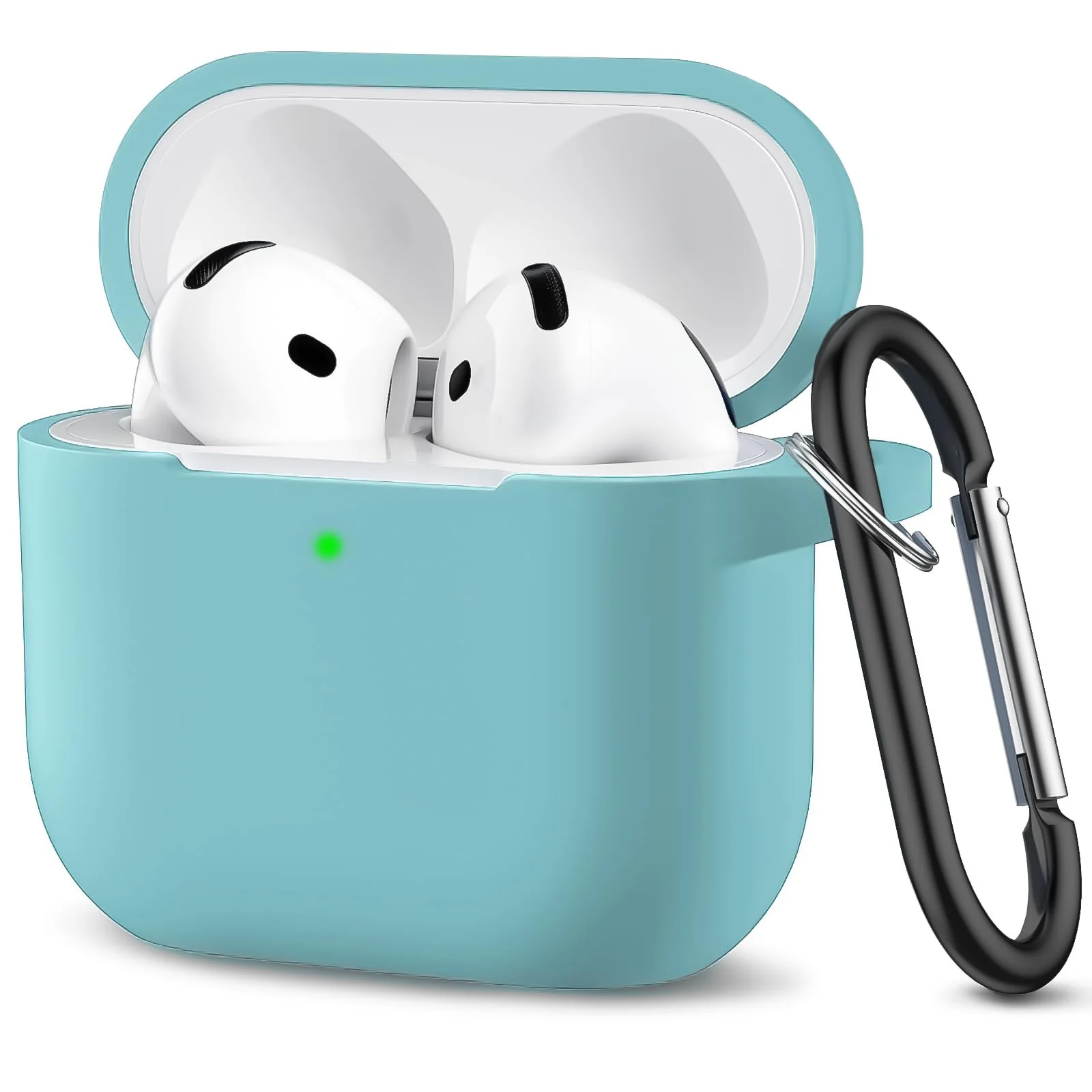 DL3 Mobilak Compatible with AirPods 4 Case (2024), Soft Silicone Full Protective Case Cover with Keychain, For Apple AirPods 4th Generation for Women Men