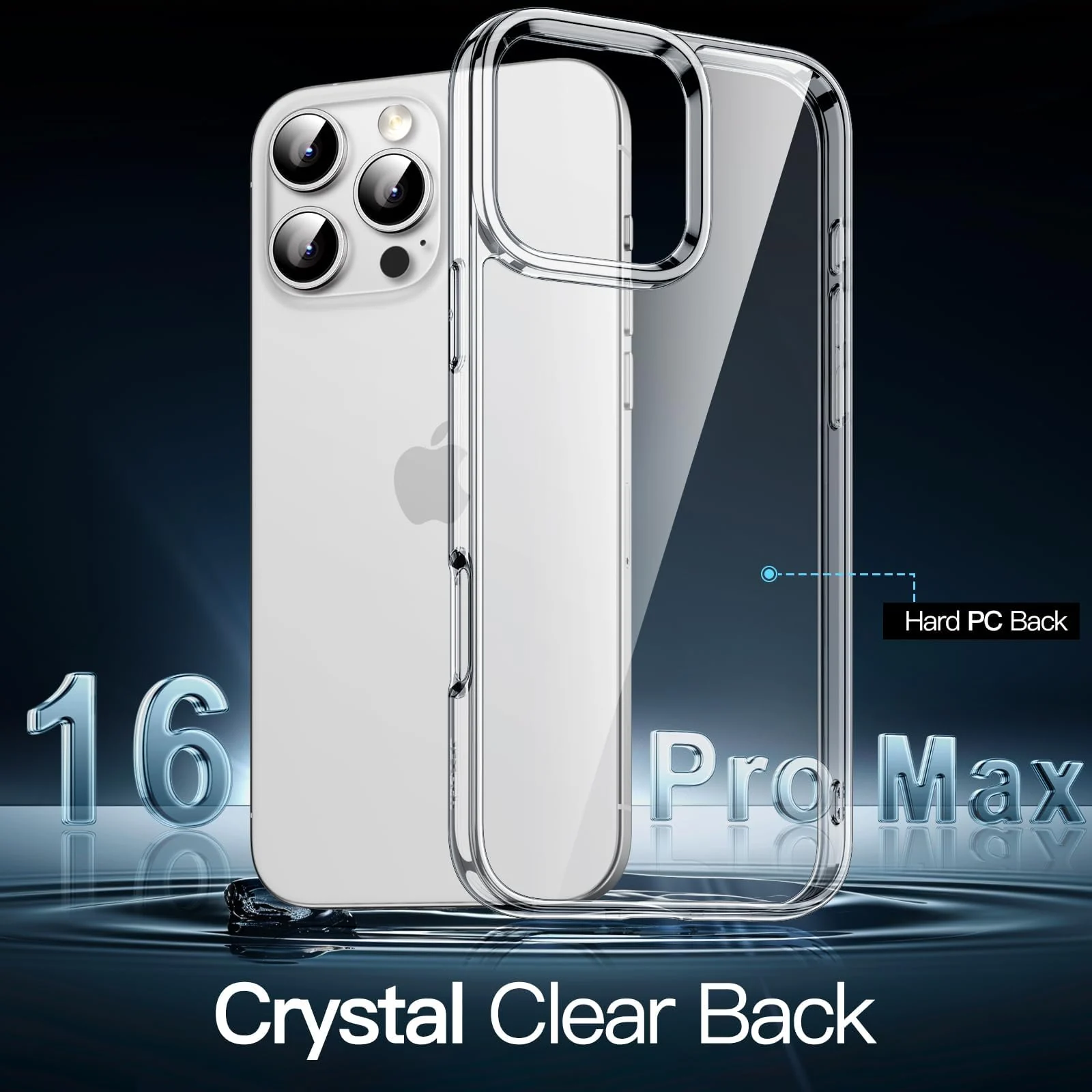DL3 Mobilak Clear TPU Protective Case for iPhone 16 Pro with Camera Protection and Shockproof Design - Clear