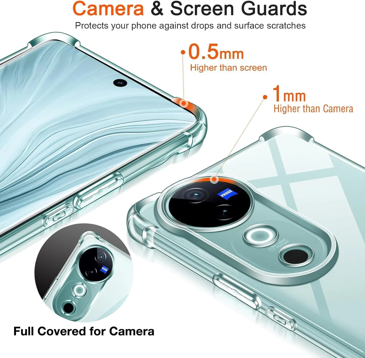 DL3 Mobilak Clear TPU Protective Case for vivo V40 5G with Camera Protection and Shockproof Design - Clear