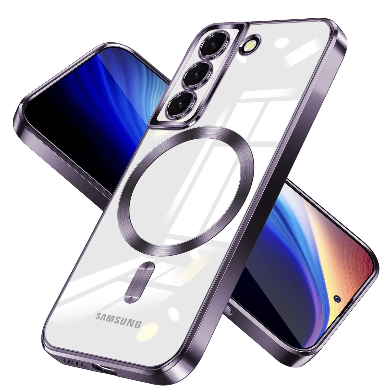 DL3 Mobilak Clear MagSafe-Compatible TPU Case and Camera Lens Protector for Samsung Galaxy S22 Plus