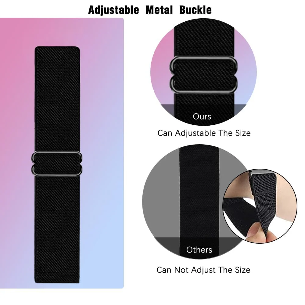 DL3 Mobilak Strap Compatible with Honor Band 7 / Huawei Band 7, Soft Elastic Nylon Straps, Adjustable Stretchy Sports Replacement Bracelets Wristbands for Women Men - Black