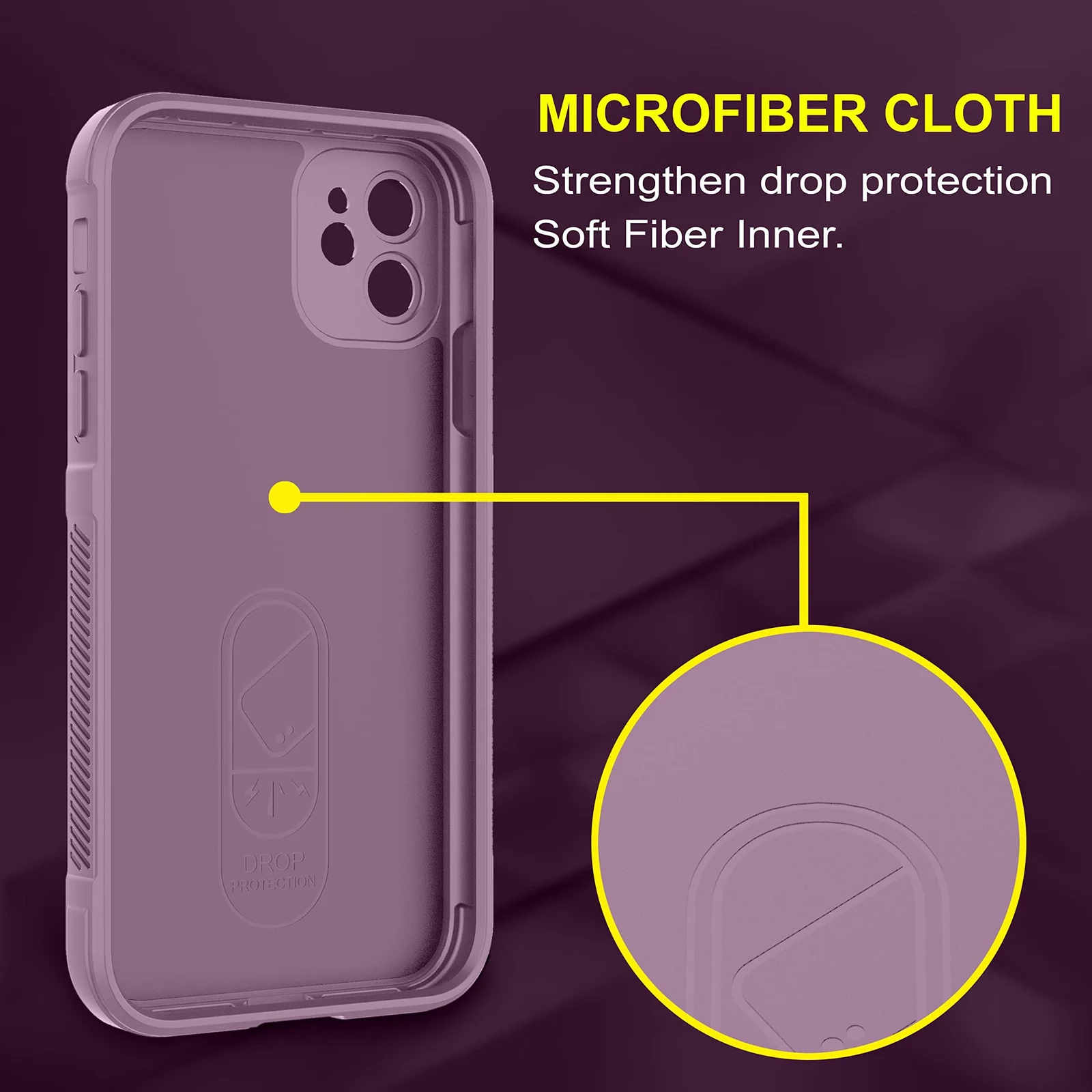 DL3 Mobilak Flexible Silicone and TPU Protective Case with Camera Protection for Apple iPhone 12 - Purple