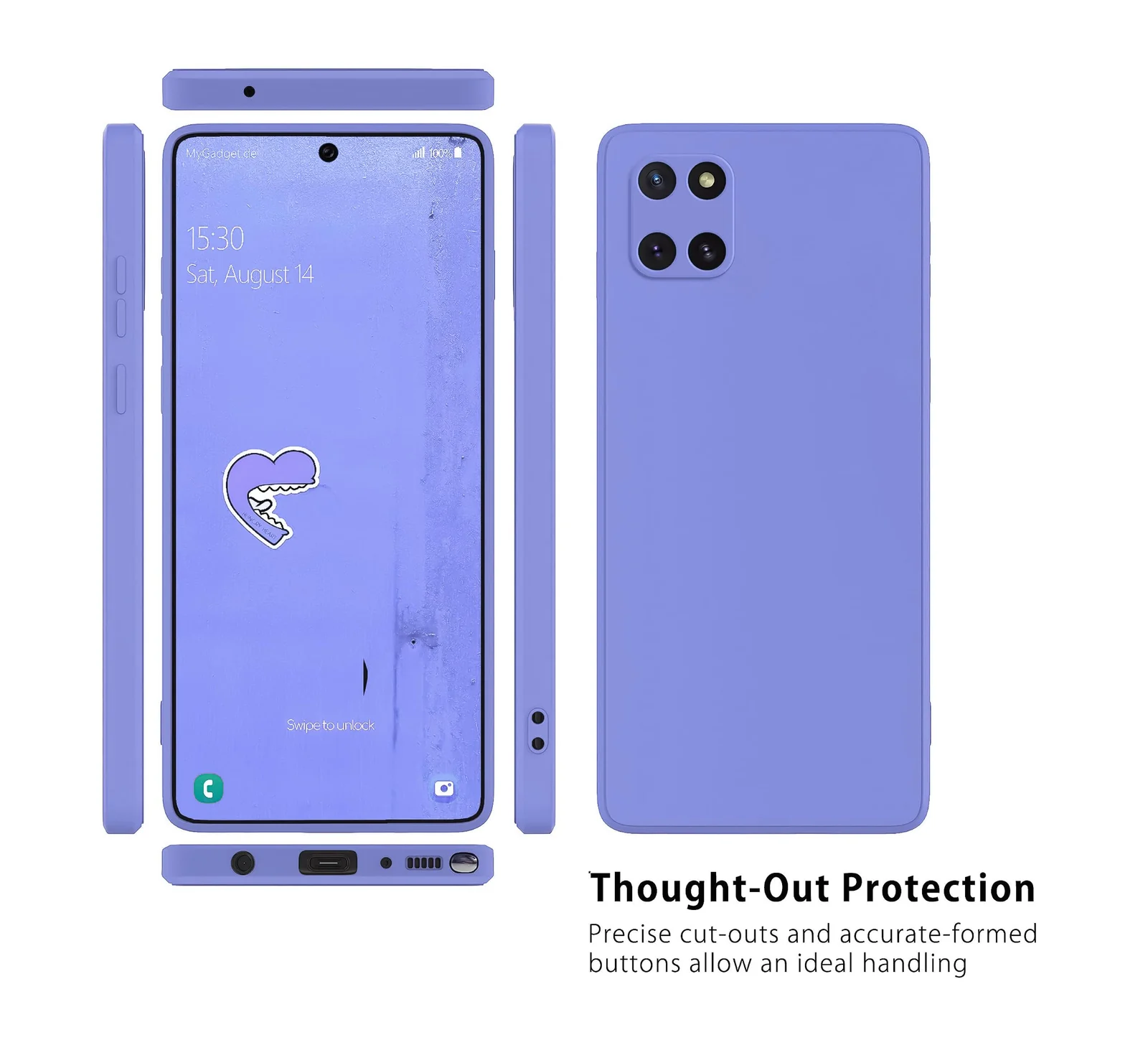 DL3 Mobilak Liquid Silicone Protective Case with Soft Microfiber Lining for Samsung Galaxy Note 10 Lite - Baby Blue