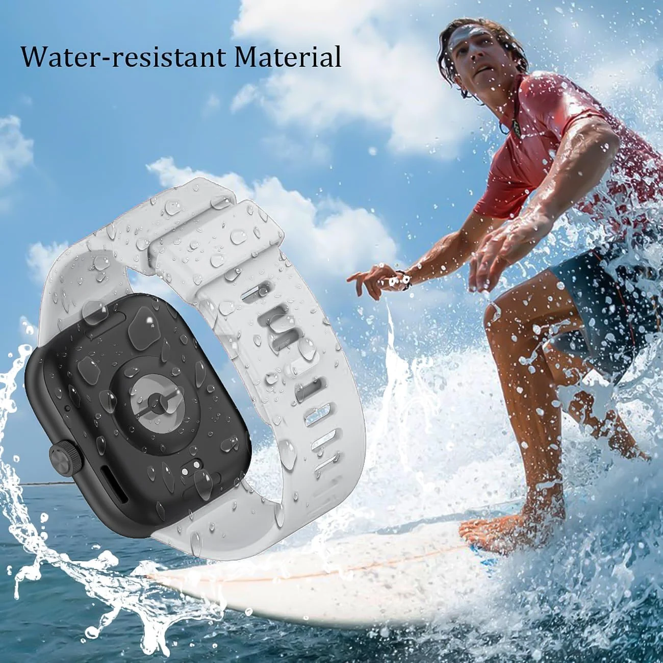 DL3 Mobilak Bracelet Compatible with Xiaomi Redmi Watch 6/5/4 / Xiaomi Smart Band 10 Pro/9 Pro/8 Pro, Soft TPU Replacement Strap Sports, Strap for Men and Women - Light Gray
