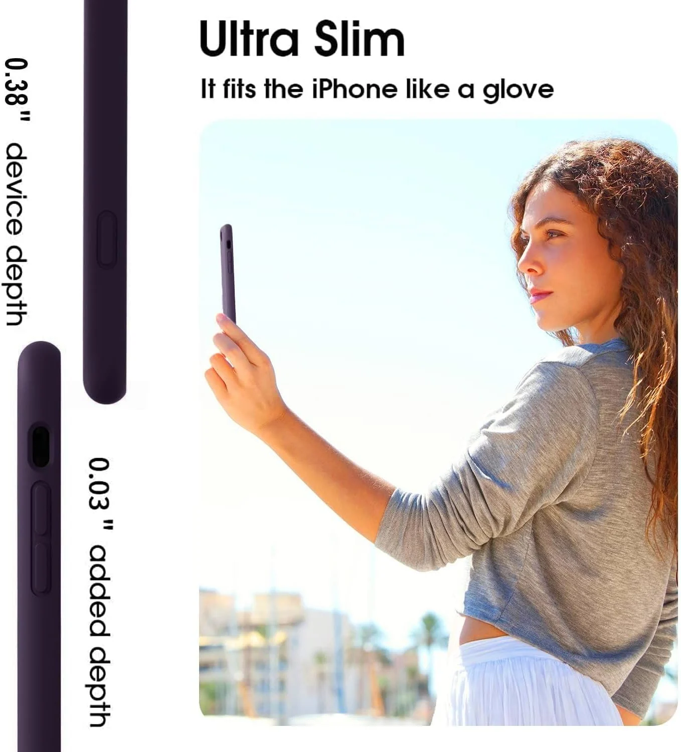 DL3 Mobilak Liquid Silicone Protective Case for iPhone XR with Camera Protection and Microfiber Lining - Deep Purple