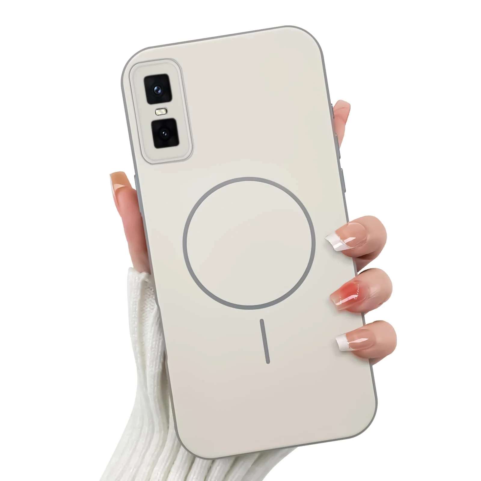 DL3 Mobilak Case For Infinix GT 30 Pro Slim Design [Not Compatible with MagSafe] Soft Silicone Case Flexible TPU Anti-Scratch Protective Cover with Full Camera Protection - Off-White