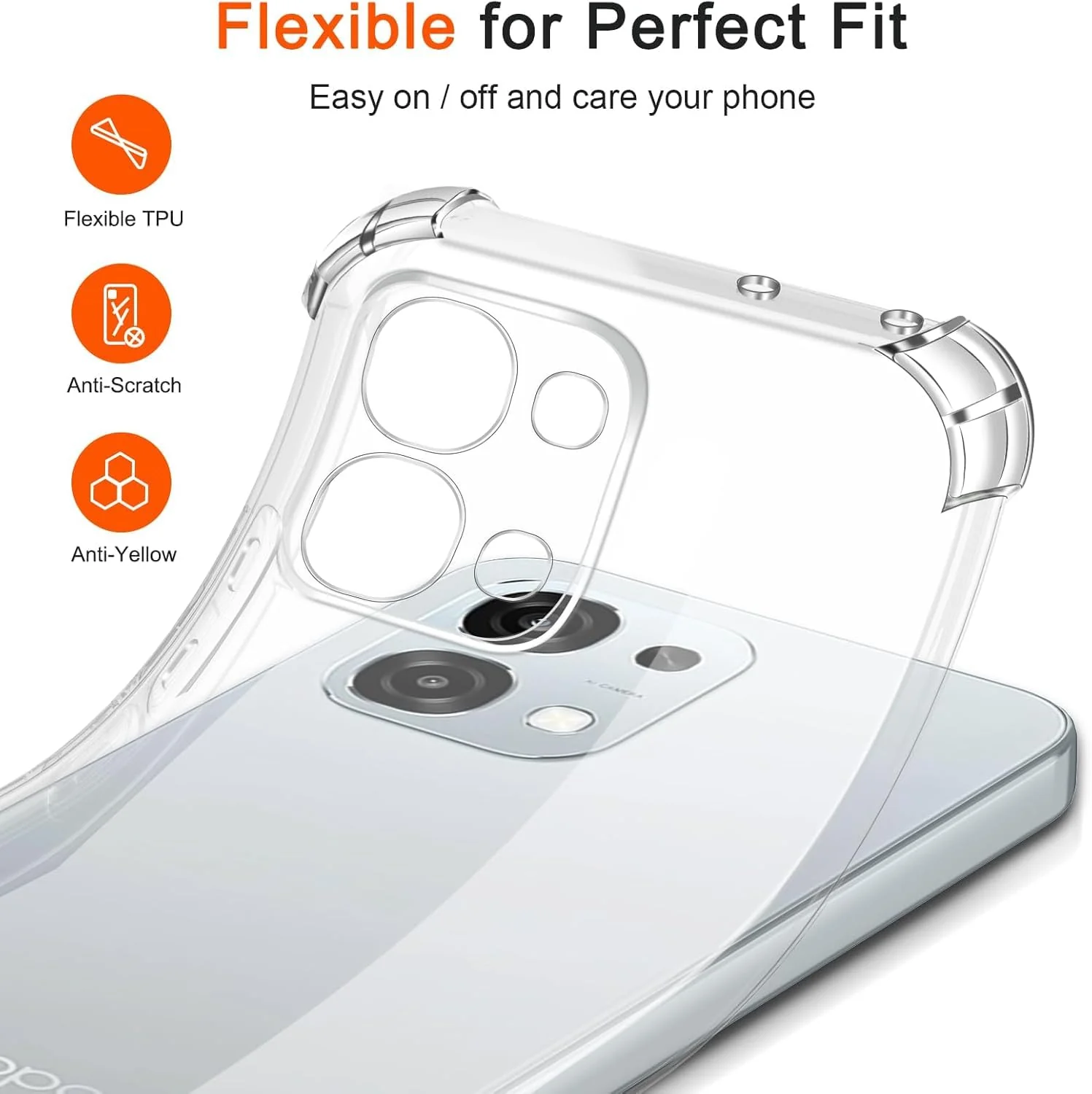 DL3 Mobilak Clear TPU Protective Case for OPPO A6 Pro 4G / 5G with Camera Protection and Shockproof Design - Clear