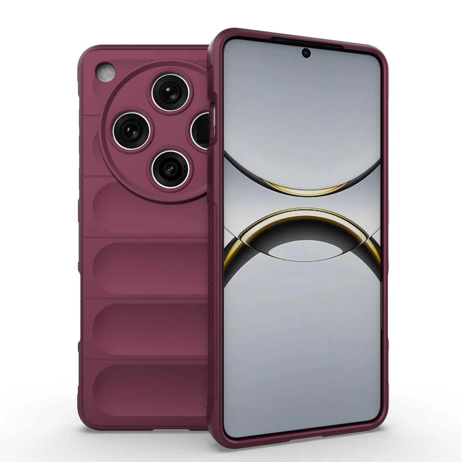 DL3 Mobilak Flexible Silicone and TPU Protective Case with Camera Protection for OPPO Find X8 Pro - Wine Red