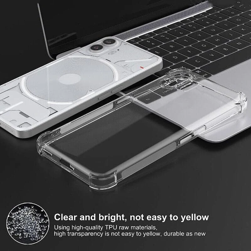 DL3 Mobilak Case Compatible with Nothing Phone 2, Cover Silicone TPU Gorilla Anti-shock Protector Camera Shockproof Corners - Clear