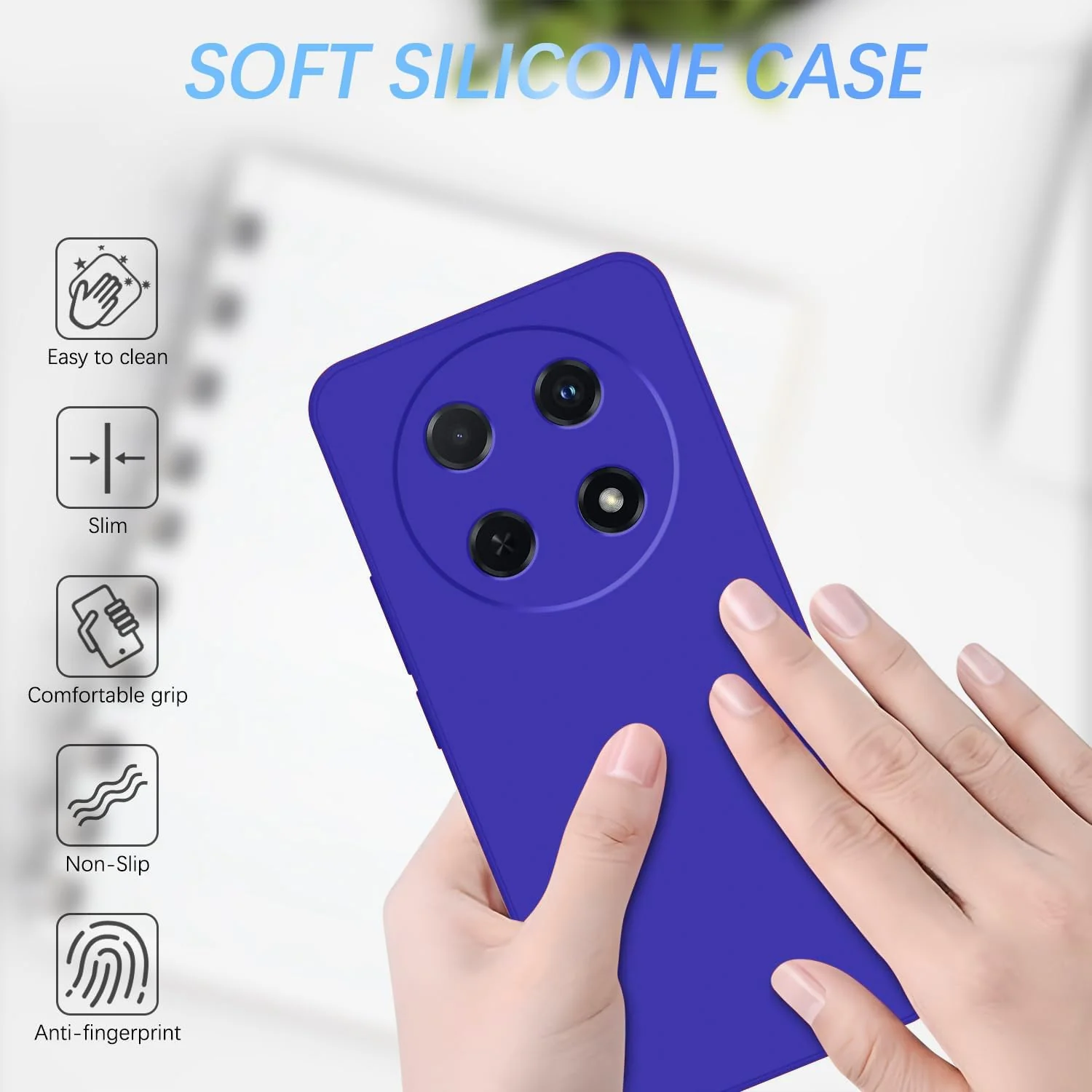 DL3 Mobilak Liquid Silicone Protective Case for Huawei nova 12i with Microfiber Lining and Shockproof Design - Pepsi
