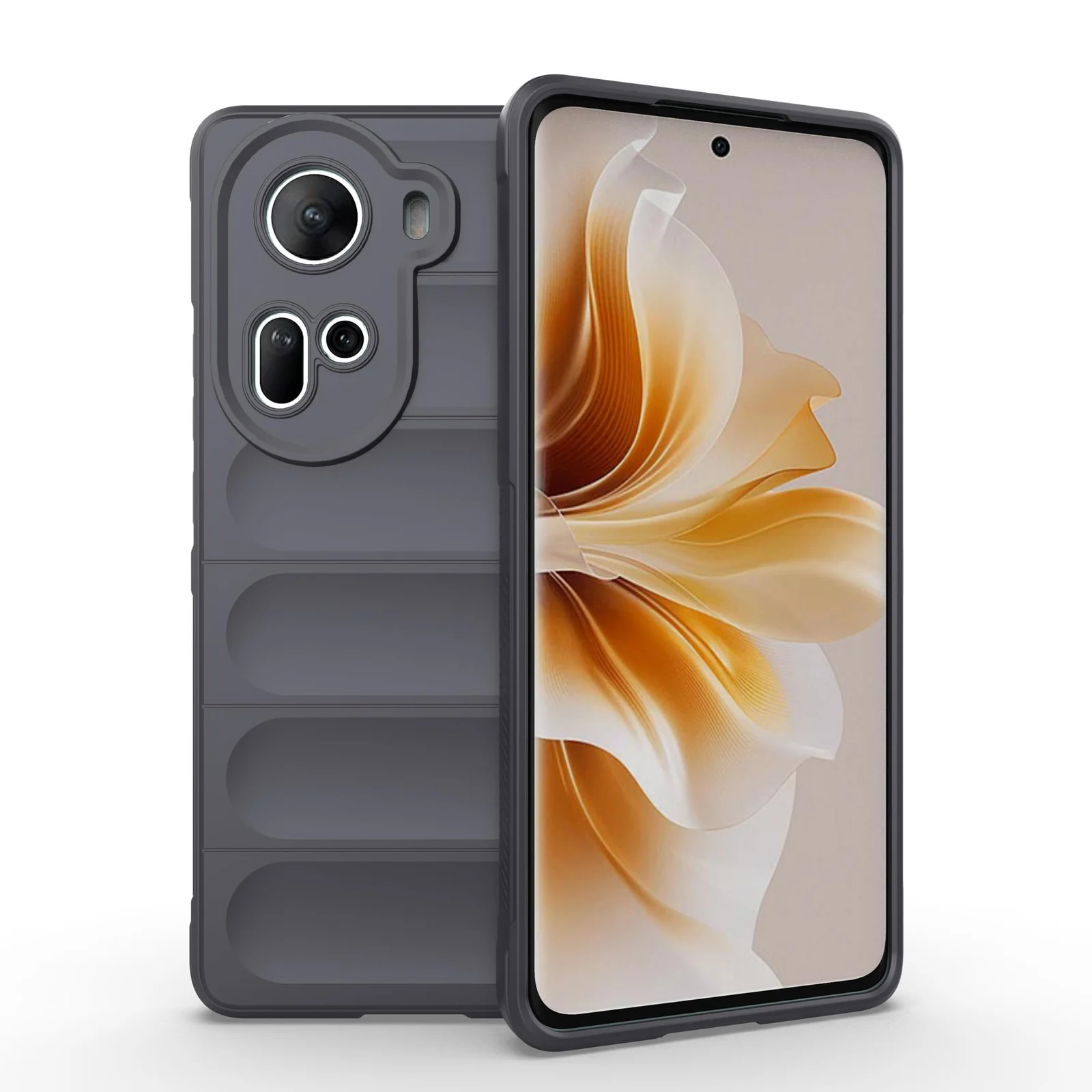 DL3 Mobilak Flexible Silicone and TPU Protective Case with Camera Protection for OPPO Reno 11 5G - Dark Grey