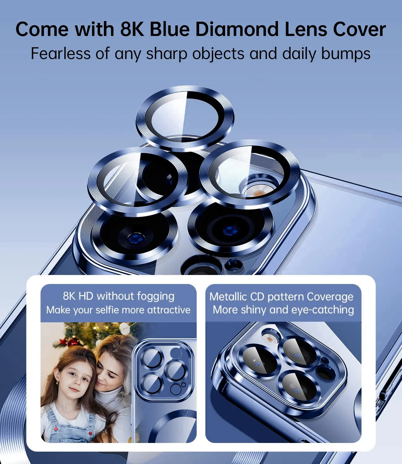 DL3 MOBILAK MagSafe Phone Case with Camera Lens Protector for Apple iPhone 14 Pro Max, Blue