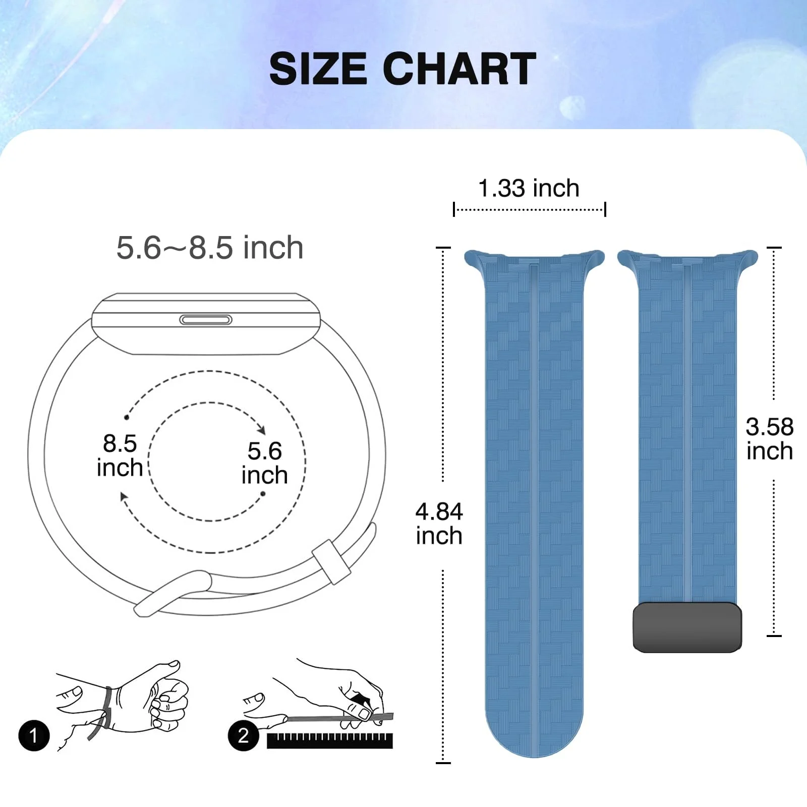 DL3 Mobilak Compatible for Samsung Galaxy Watch Ultra Band 47mm for Men Women, Soft Silicone Waterproof Sport Strap with Magnetic Clasp, Stylish Carbon Fiber Replacement Galaxy Watch 7 Ultra Bands - Light Blue