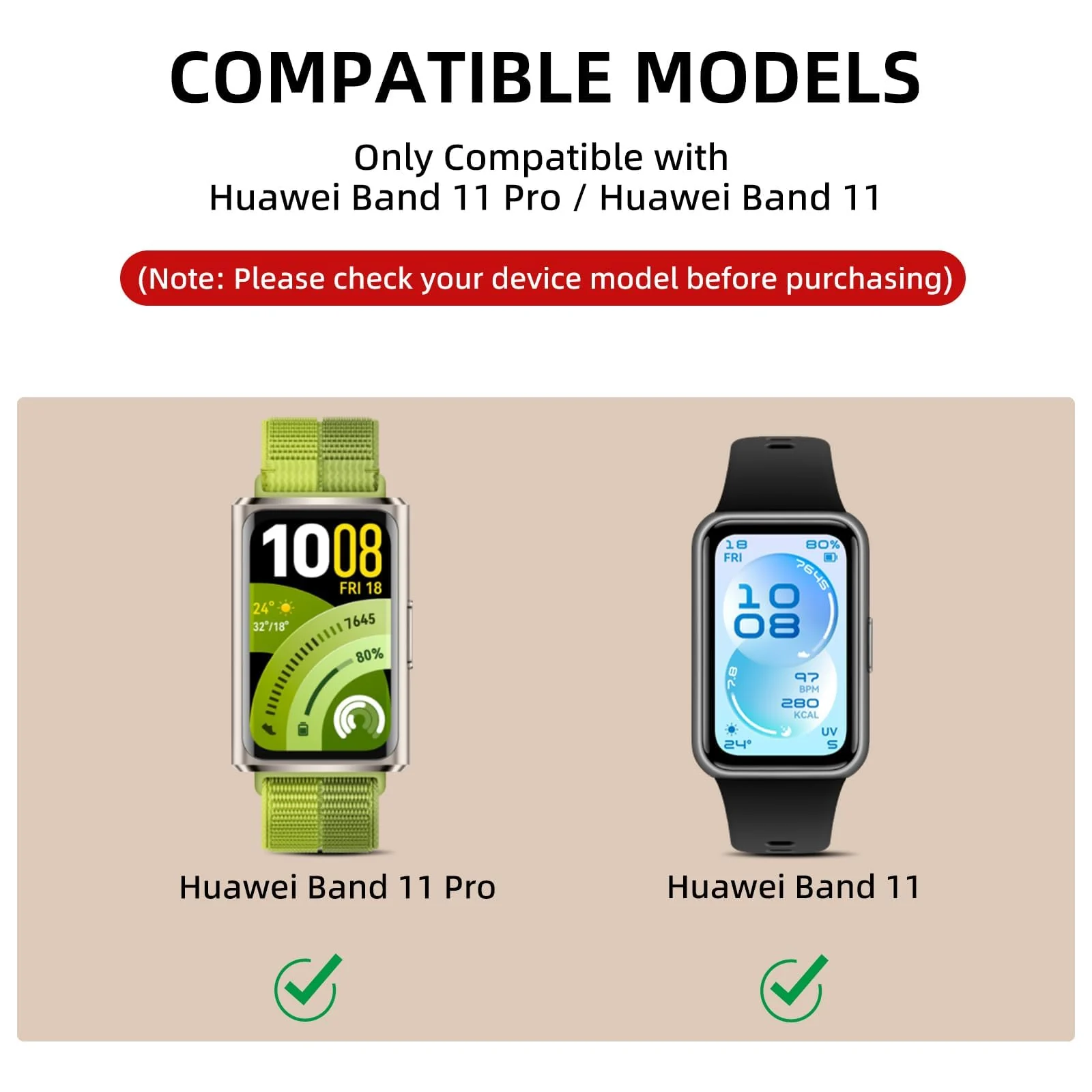 MOBIGON Magnetic Stainless Steel Watch Strap for Huawei Band 11 / 11 Pro, Gold