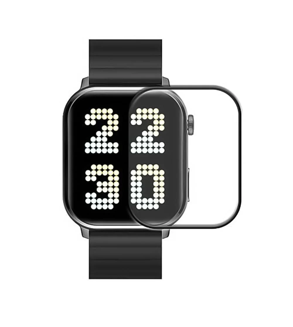 DL3 Mobilak Screen Protector For Smart Watch Imilab W02, 3D Curved Soft Edge Protective Film [Anti-Scratch] [Bubble Free] [Ultra Shatterproof] [High Sensitive] (Not Glass) - Black