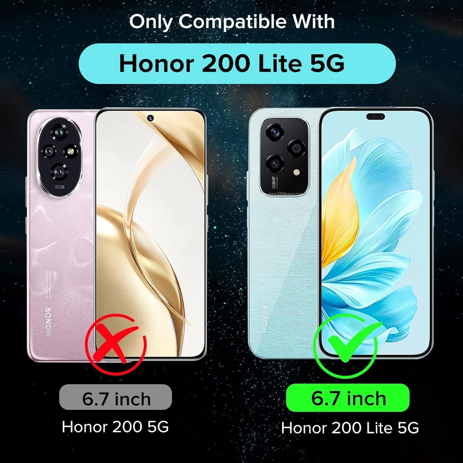 DL3 Mobilak Silicone Protective Case for Honor 200 Lite, Camera protection, Shock-absorbing protection, Scratch-resistant surface - Black