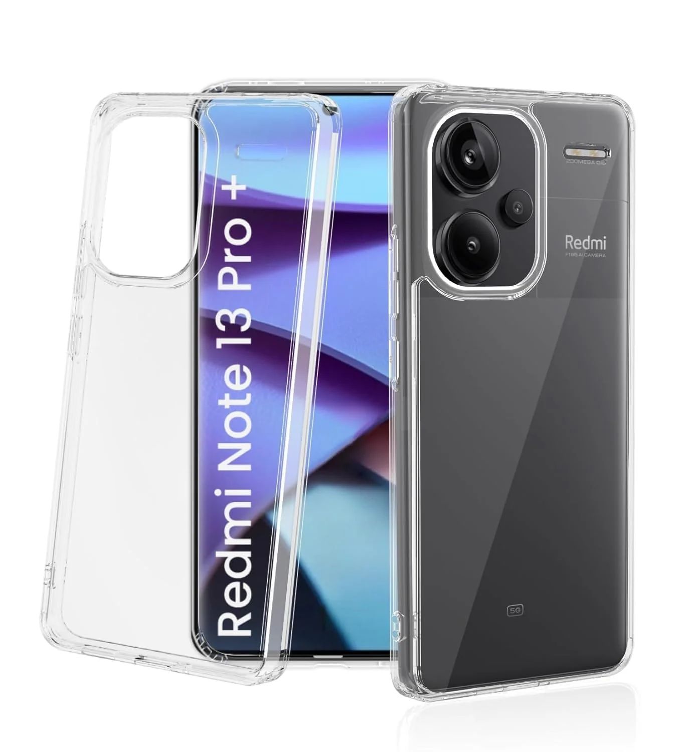 DL3 Mobilak Case Compatible with Xiaomi Redmi Note 13 Pro+ Plus 5G Case Crystal Soft TPU Gel Case Flexible Silicone Anti-Scratch TPU Cover - Clear