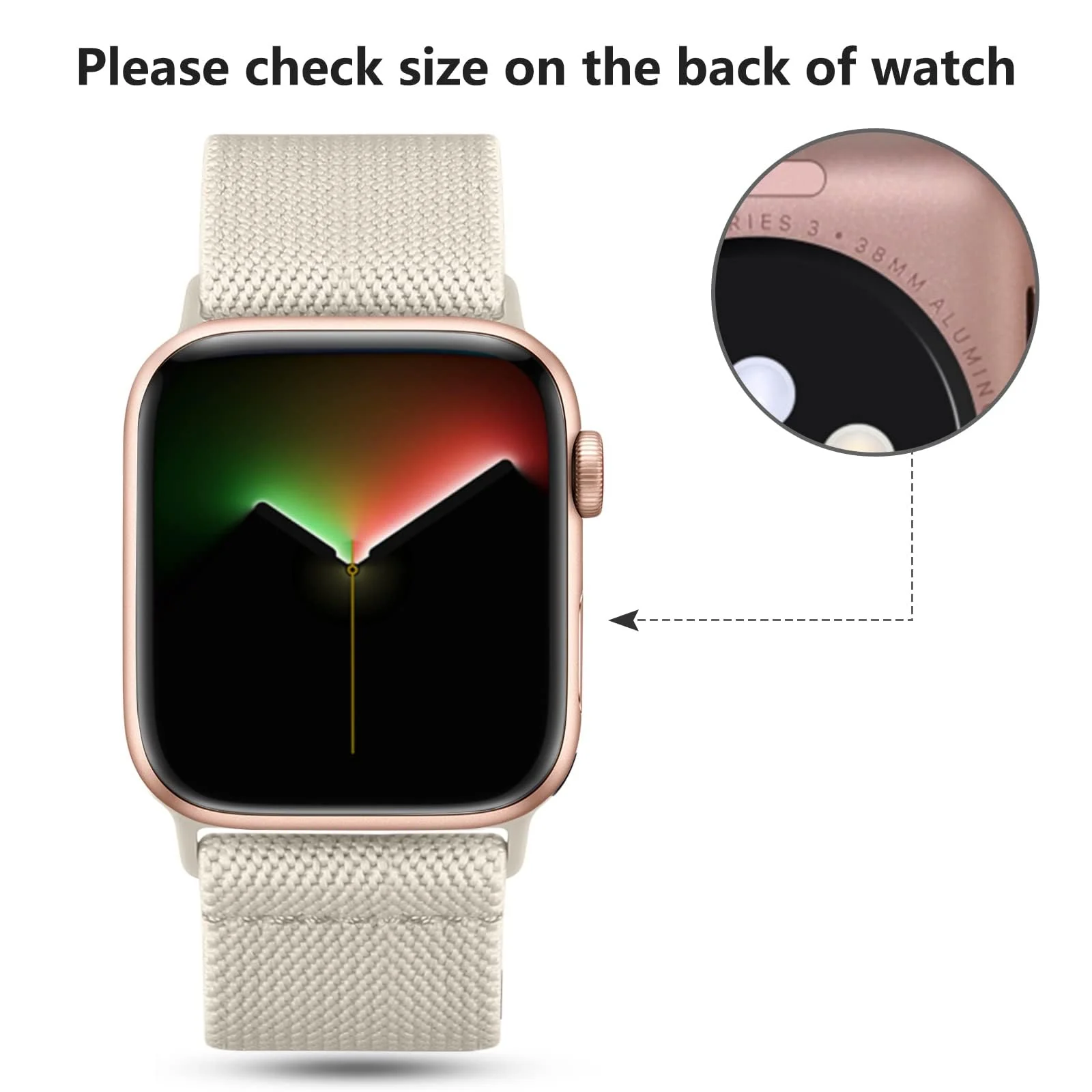 DL3 Mobilak Stretchy Solo Loop Compatible with Apple Watch Band 44mm 40mm 41mm 45mm 46mm 38mm 49mm 42mm, Soft Nylon Elastic Sport Strap for iWatch Series 10 9 8 7 6 5 4 3 SE Ultra (42MM/44MM/45MM/49MM) - Starlight
