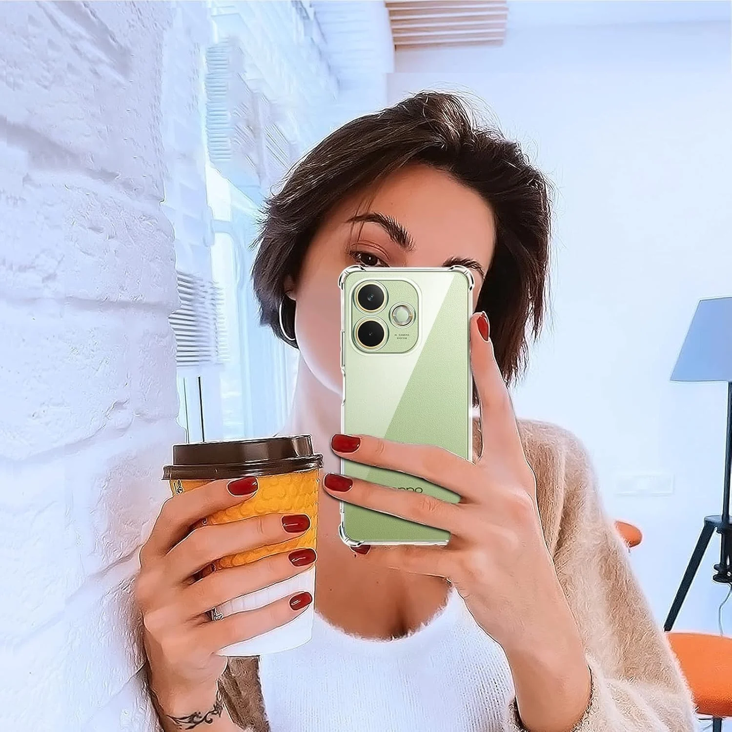 DL3 Mobilak Case Compatible with OPPO A5 Pro 4G / OPPO A5 Pro 5G, Cover Silicone Transparent TPU Gorilla Anti-shock Protector Camera Shockproof Corners - Clear