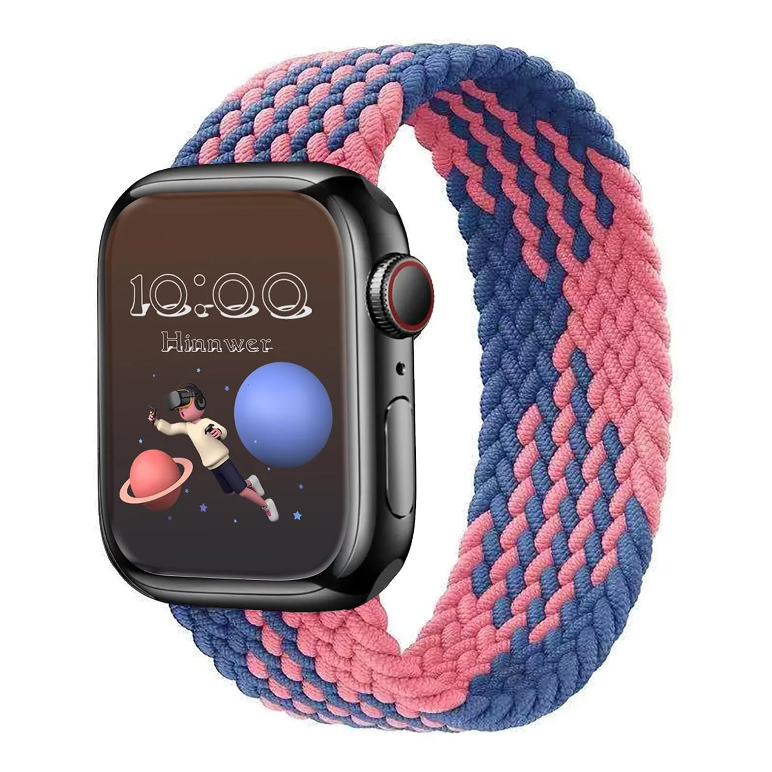 Small — DL3 Mobilak Braided Solo Loop Band For Apple Watch Band 49mm 45mm 44mm 42mm, Replacement Wristband Nylon Strap for iWatch Series SE 9/8/7/6/5/4/3/2/1/Ultra/Ultra 2 (Small) - Blue Pink