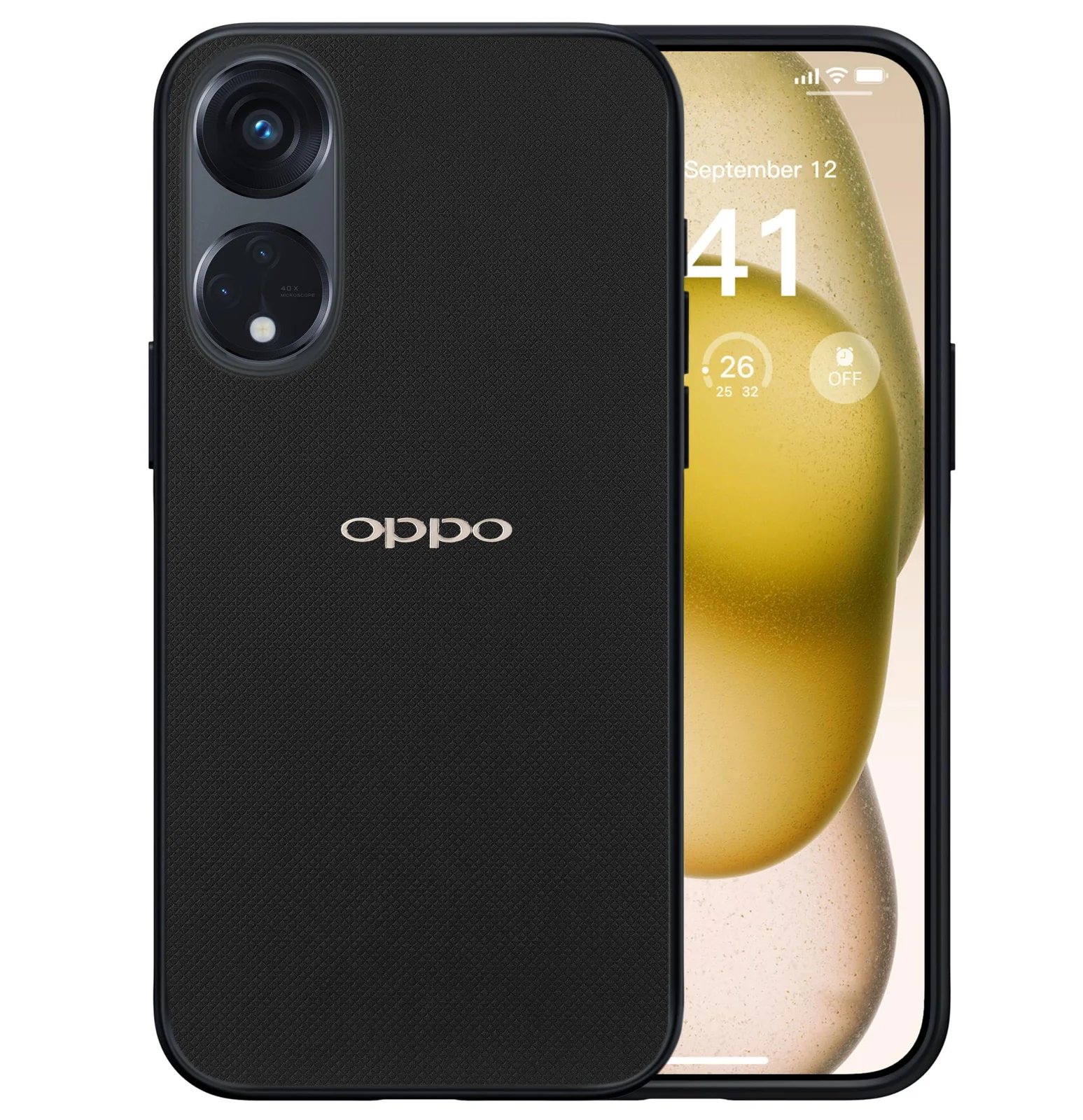 Dl3 Mobilak Compatible with Oppo Reno 8T 5G/Oppo A1 Pro 5G Case Dual Layer Heavy Duty Cell Phone Protective Cover Shockproof Rugged with Non-Slip Textured - Black