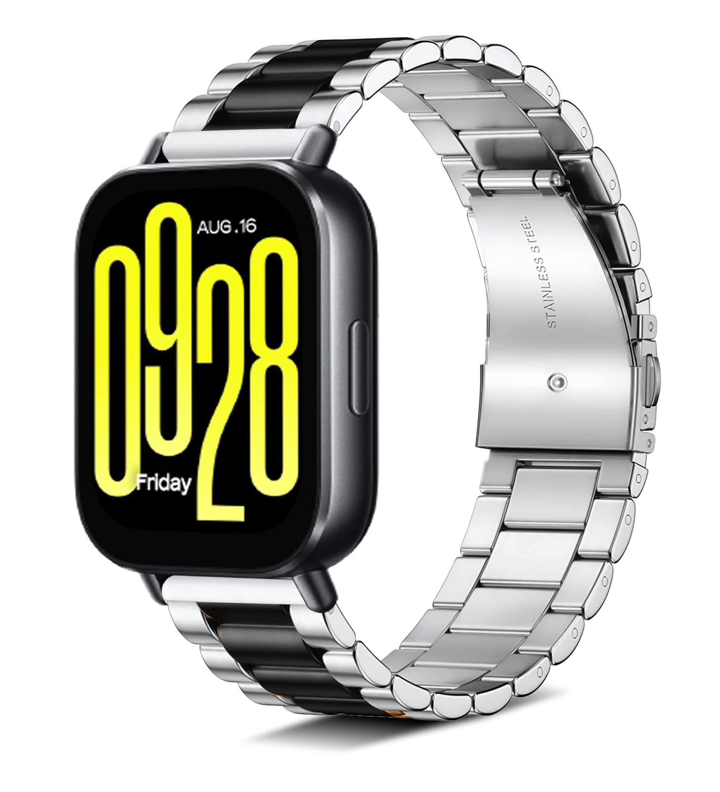 DL3 Mobilak Metal Bracelet Compatible with Xiaomi Redmi Watch 5 Active/Redmi Watch 5 Lite, 22mm Stainless Steel Replacement Band with Folding Clasp, Adjustable Replacement Bracelet Wristband