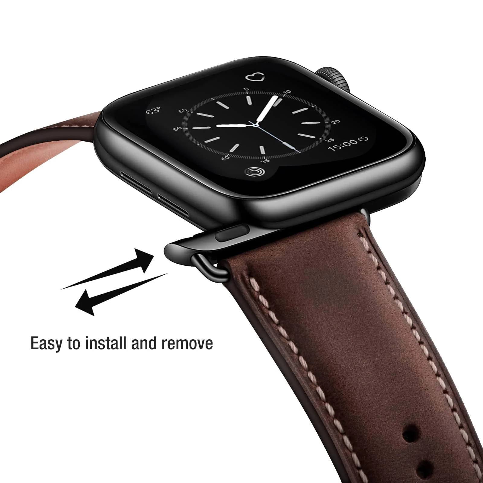DL3 Mobilak Compatible with Apple Watch Band 49mm 46mm 45mm 44mm 42mm Leather Band Replacement Strap, Soft Leather Bracelet for iWatch Series 11 10 9 8 7 6 5 4 SE SE2 Ultra 3 2 1 - Retro Brown