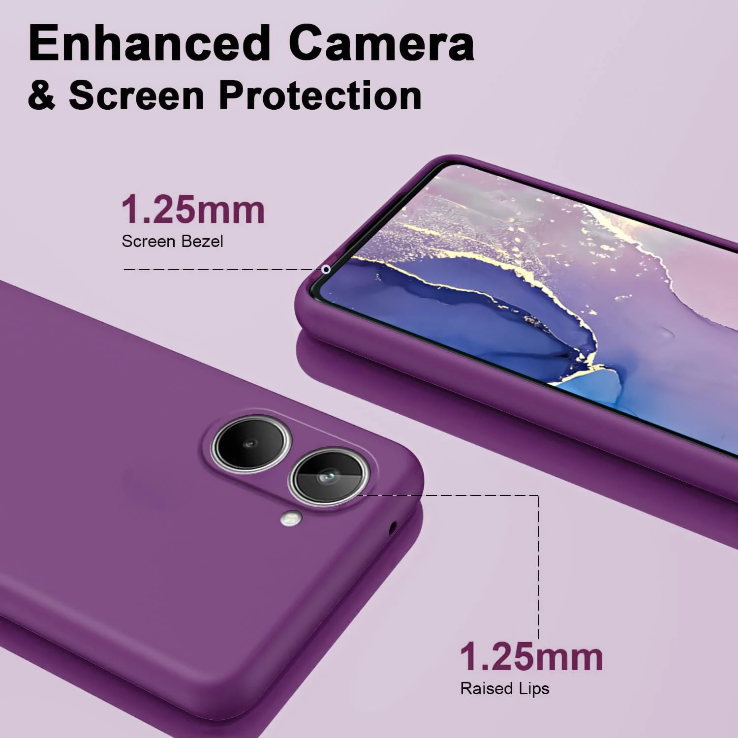 DL3 Mobilak Liquid Silicone Protective Case for realme 10 4G with Microfiber Lining and Shockproof Design - Violet