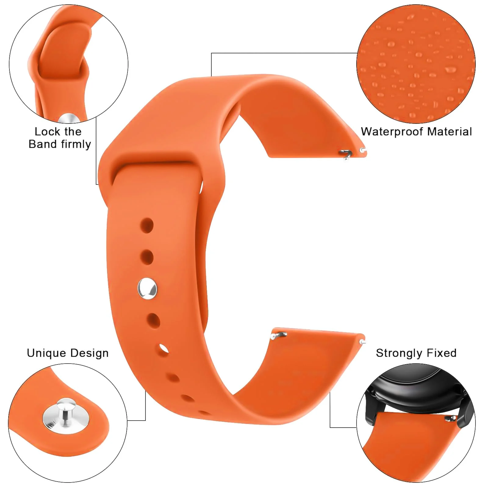 DL3 Mobilak Straps Compatible with Xiaomi Redmi Watch 5 Active/Redmi Watch 5 Lite Bracelets for Men Women, 22mm Soft Silicone Strap, Waterproof Adjustable Band Sports Replacement - Orange