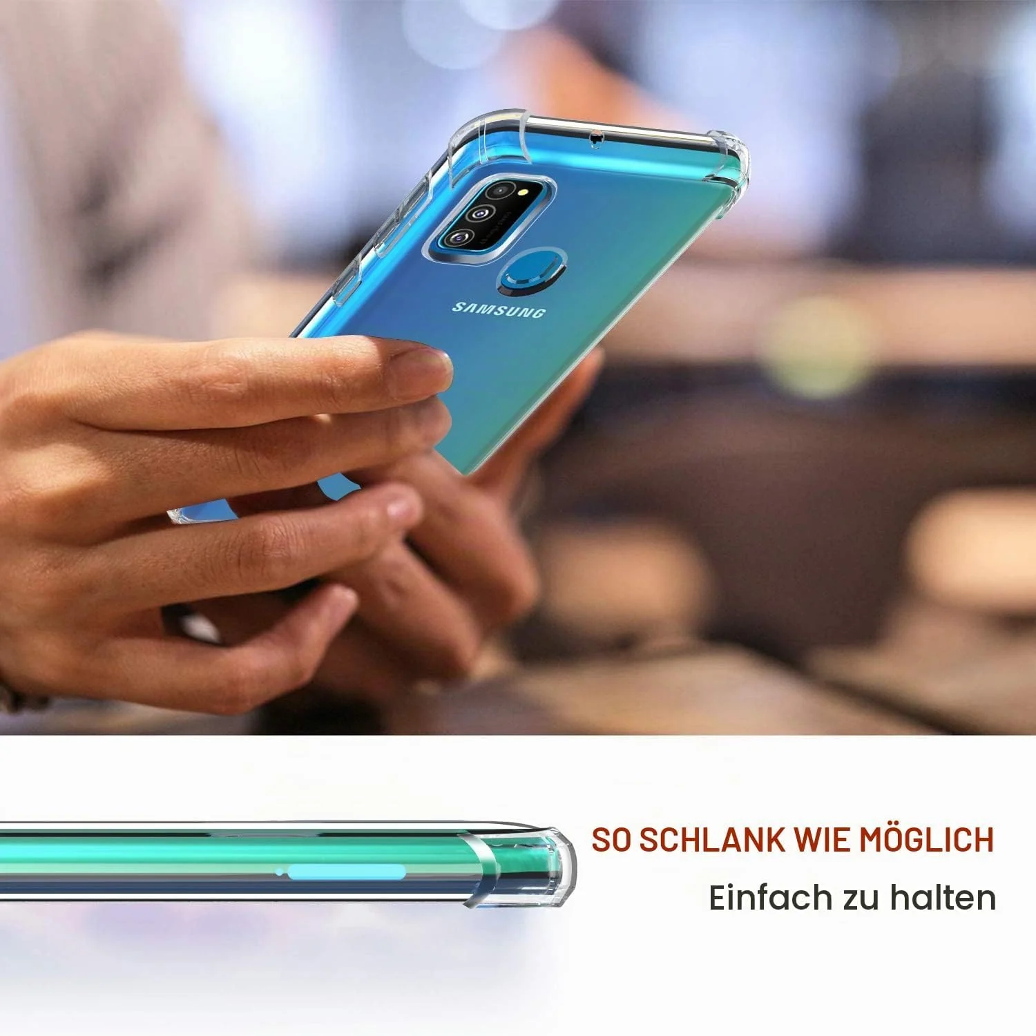 DL3 MOBILAK Clear Soft TPU Phone Case for Samsung Galaxy M30s and M21 - Clear