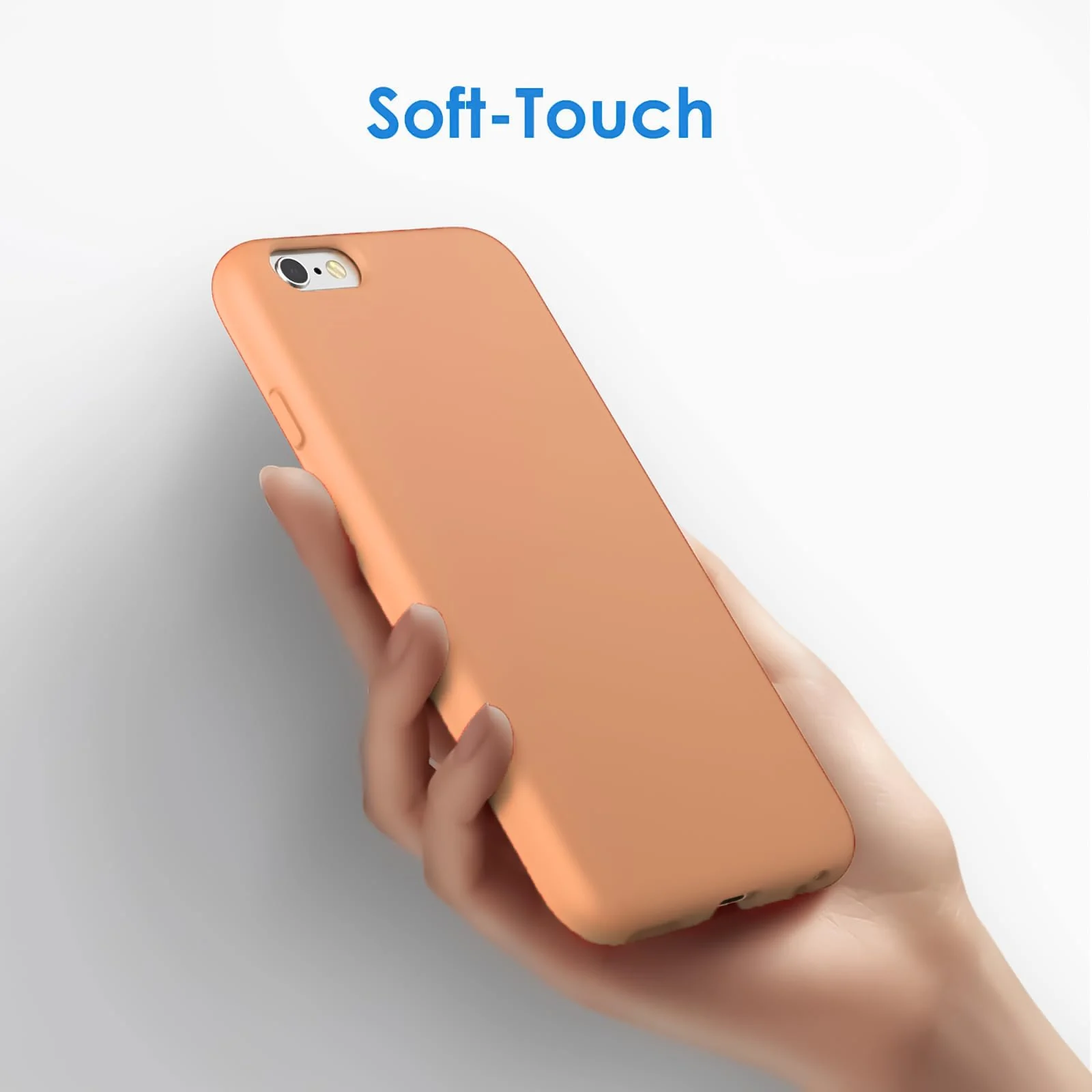 DL3 Mobilak Liquid Silicone Case for iPhone 6 / 6S, Shock-absorbing protection, Scratch-resistant surface, Soft microfiber lining - Orange