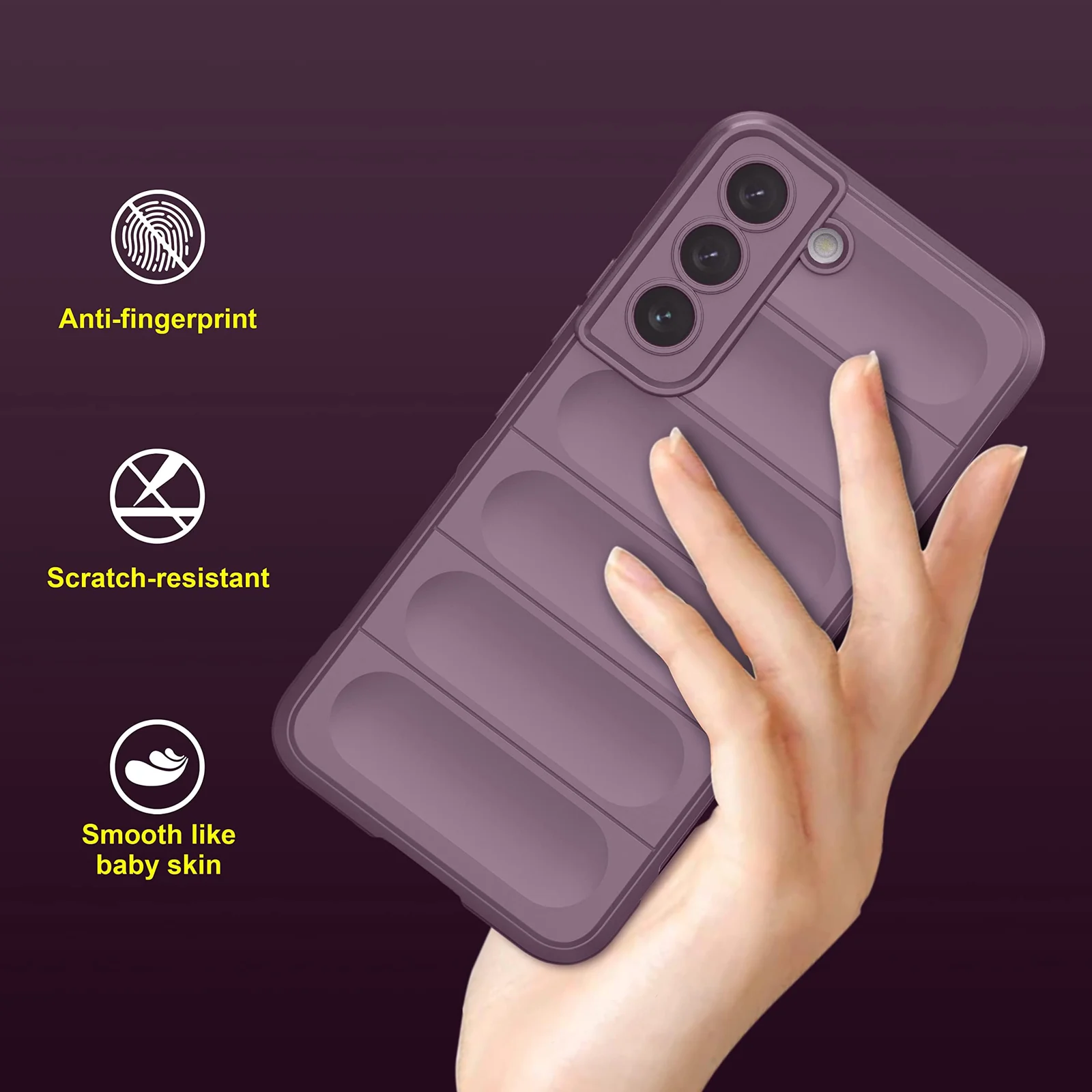 DL3 Mobilak Rugged Protective Case for Samsung Galaxy S21 FE, Camera protection, Shock-absorbing protection, Non-slip grip - Purple