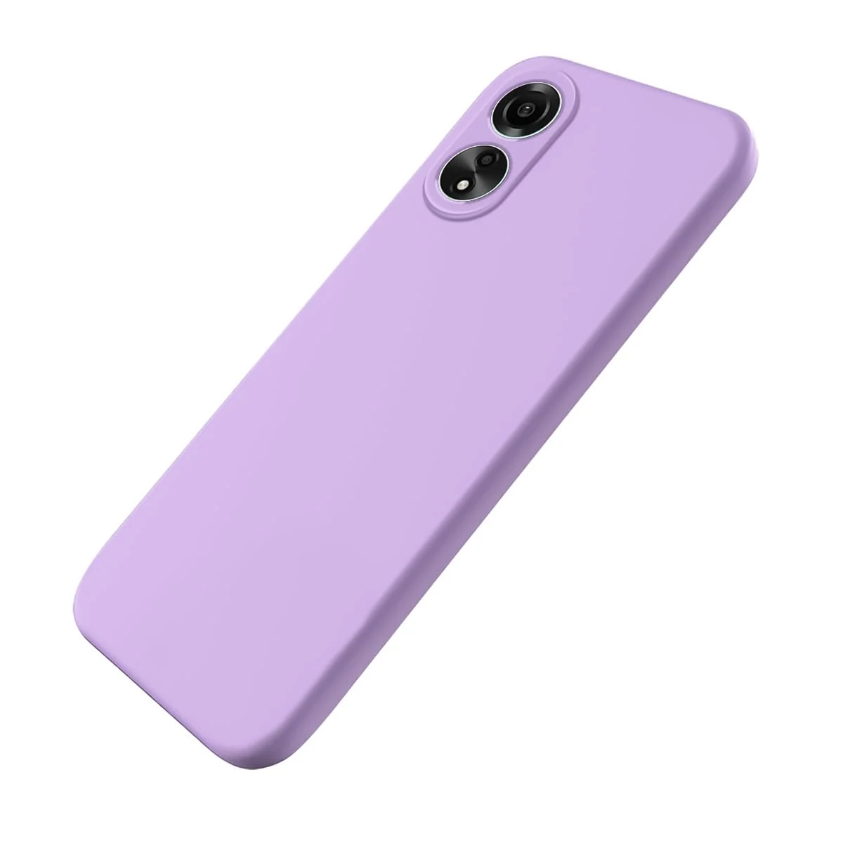 DL3 Mobilak Soft Silicone Protective Case for OPPO A78 with Microfiber Lining and Shockproof Design - Light Purple