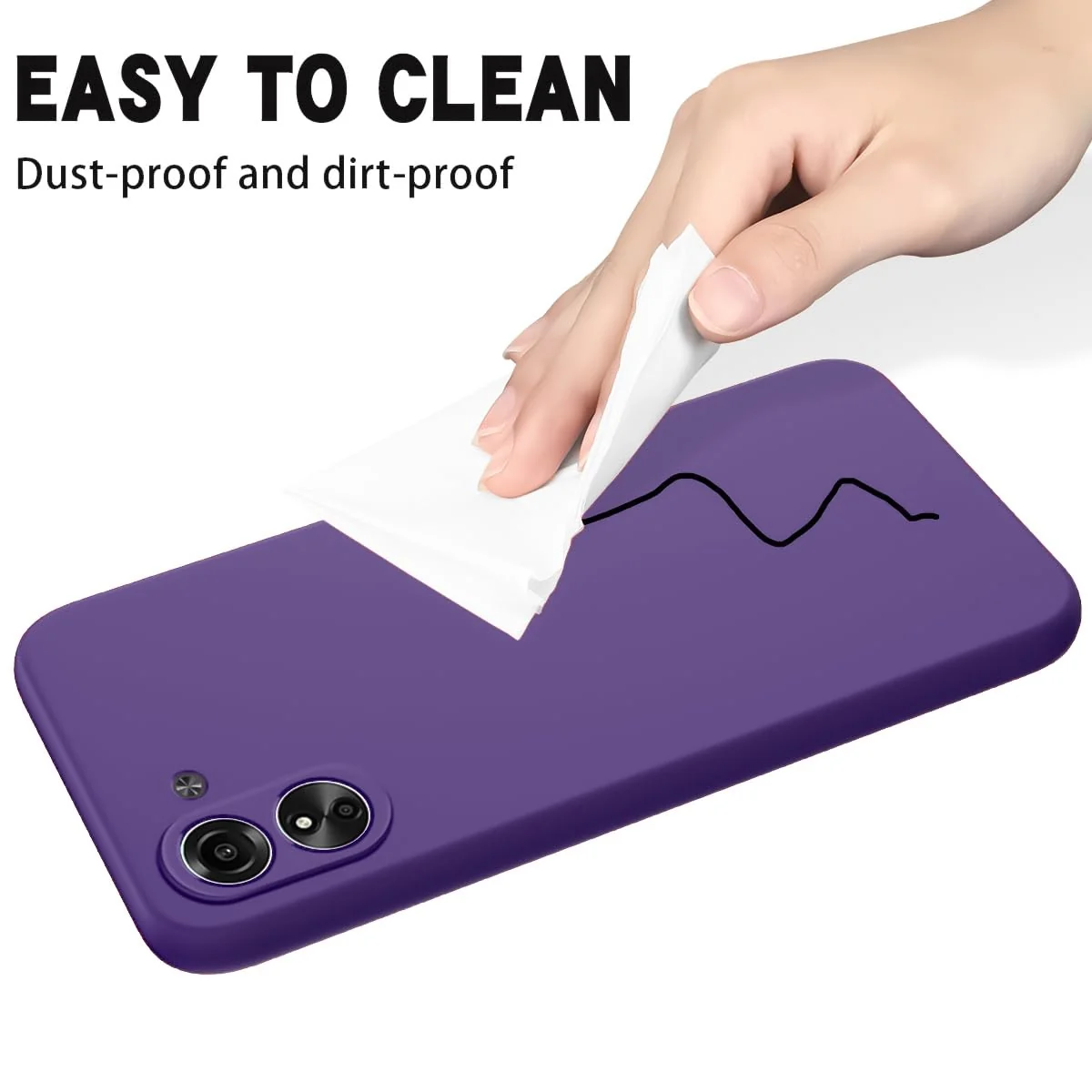 DL3 Mobilak Soft Silicone Protective Case for Xiaomi Redmi 13C with Microfiber Lining and Shockproof Design - Purple