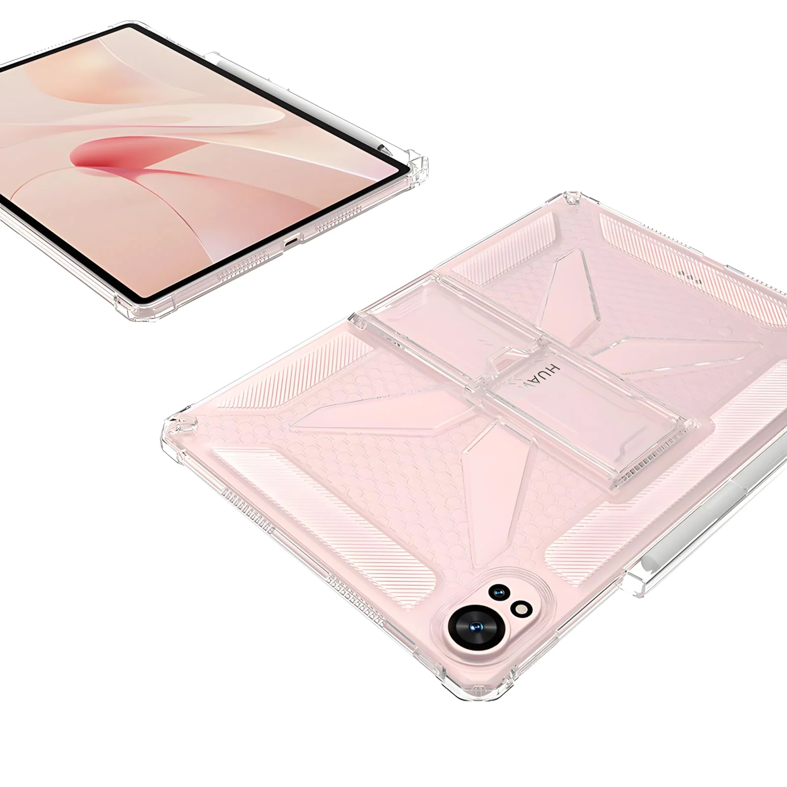 DL3 Mobilak Transparent Stand Case for Huawei MatePad Air 12 inch 2024/Matepad 12X 2024 Shockproof, Thin Slim Lightweight Anti-Yellowing Bumper, Kickstand Cover, with Pencil Holder - Clear