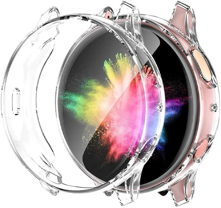 DL3 Mobilak Case Compatible with Samsung Galaxy Watch Active 2 44mm Case All-Around Screen Protector Watch Soft TPU Shockproof Cover Slim Guard Thin Bumper Shell Protector - Clear