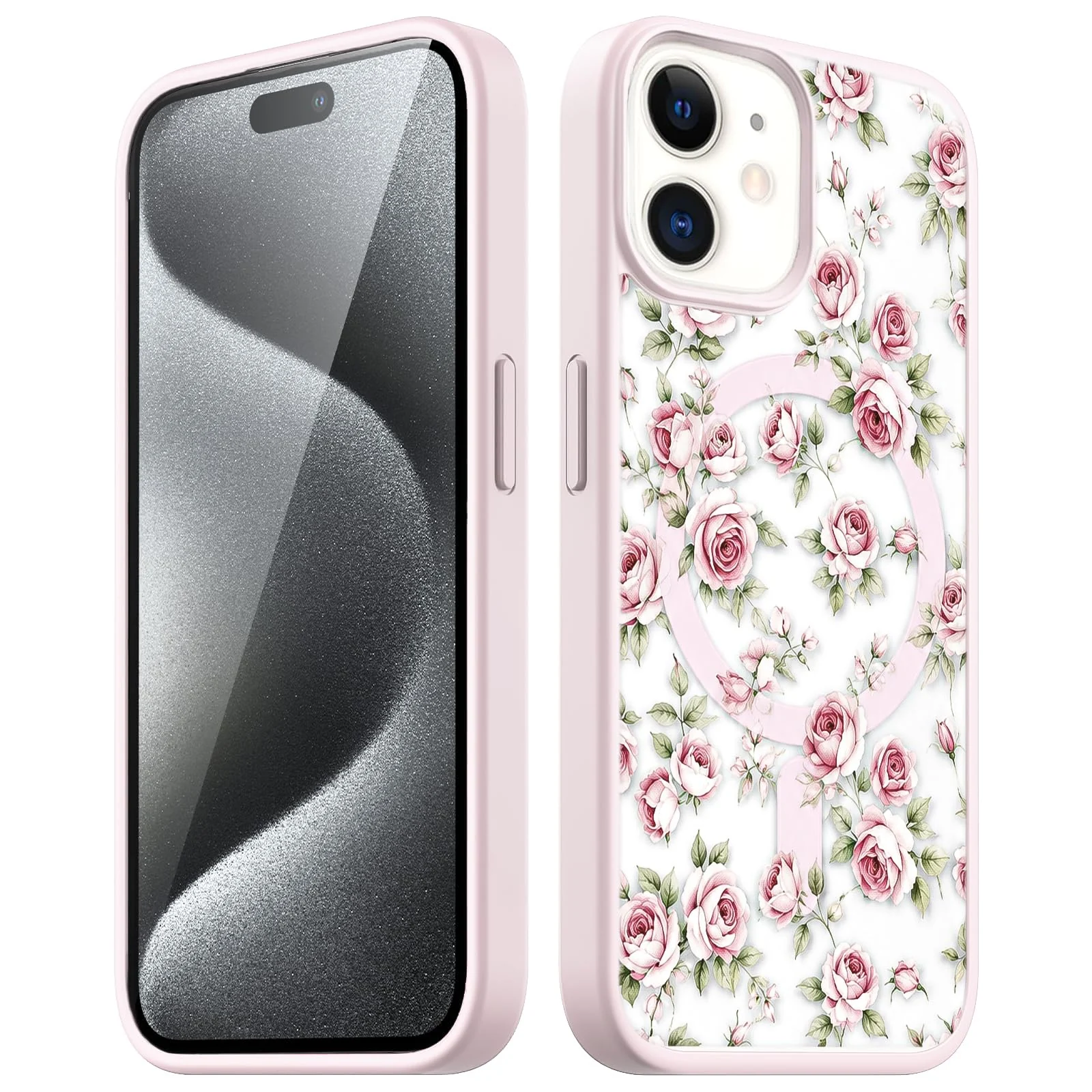 Dl3 Mobilak Magnetic Case for iPhone 11 6.1-Inch Compatible with MagSafe, Shockproof Phone Bumper Cover, Solid Color Matte TPU Frame, Anti-Scratch Clear Back - Black