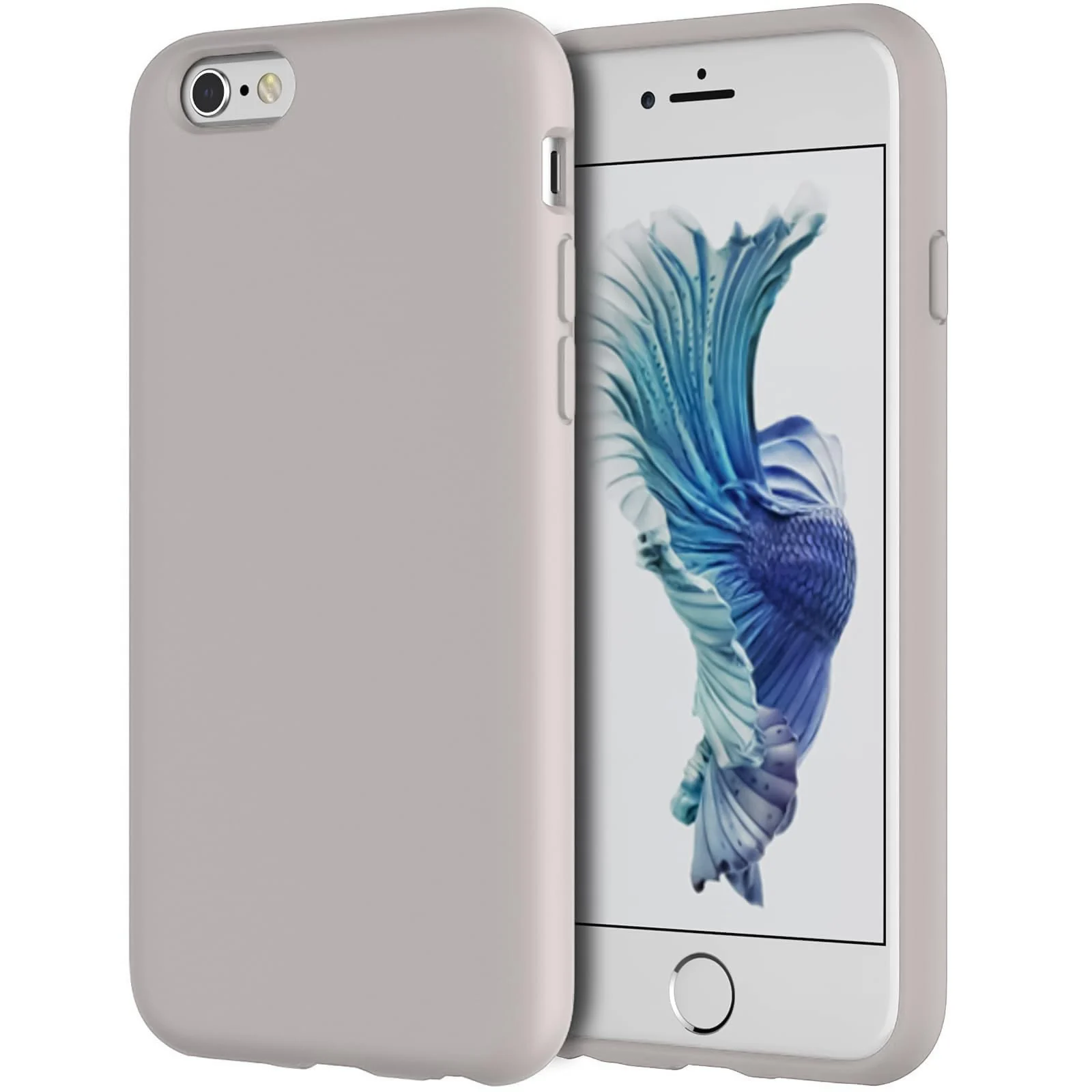 DL3 Mobilak Compatible with iPhone 6 / 6S Case, Liquid Silicone Case, Full Body Protective Cover, Shockproof, Slim Phone Case, Anti-Scratch Soft Microfiber Lining - Stone