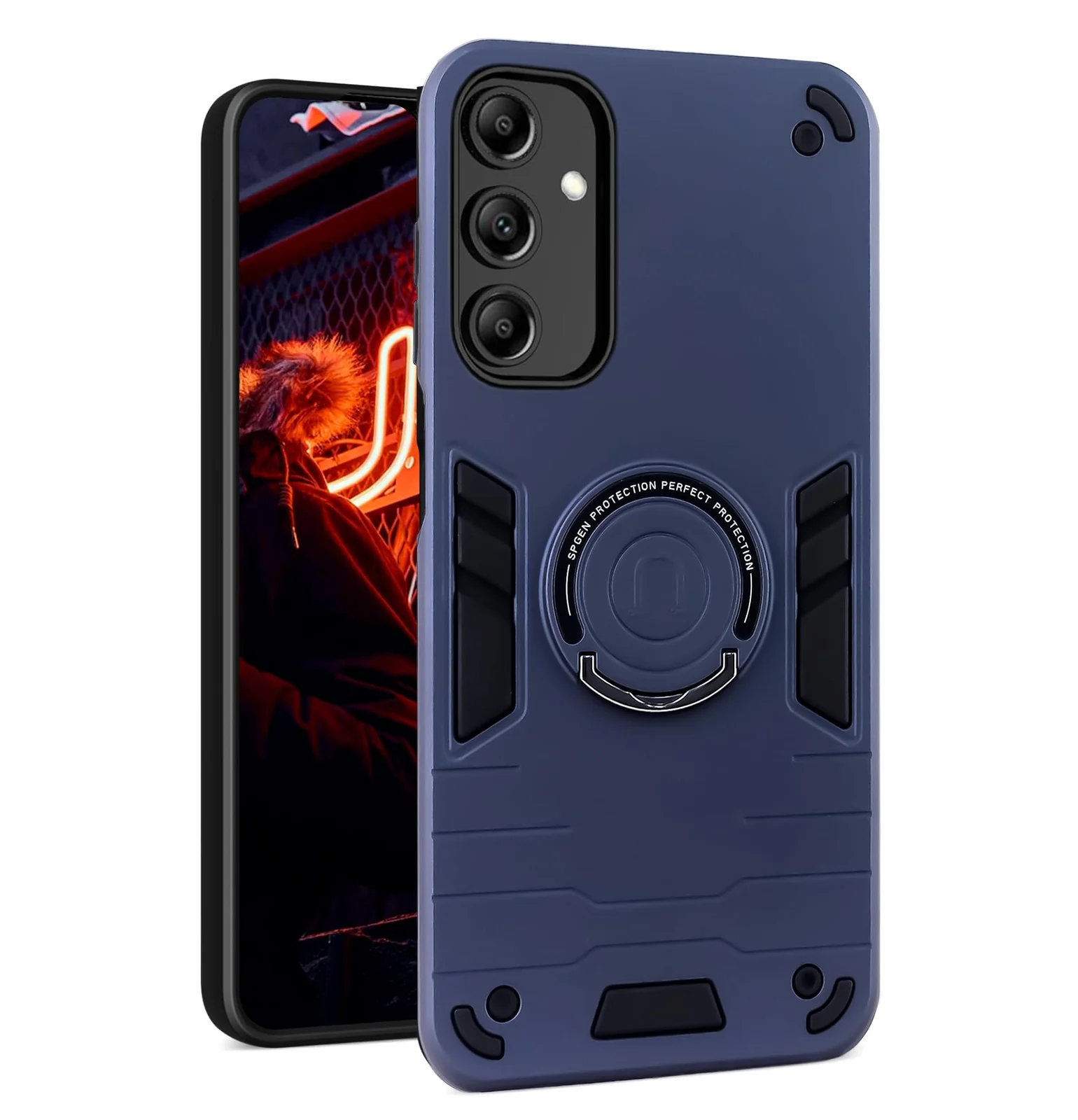 DL3 Mobilak Case for Samsung Galaxy A16 5G / 4G Case with Kickstand, Shockproof and Anti Scratch Magnetic Ring Holder Stand Protective Phone Cover