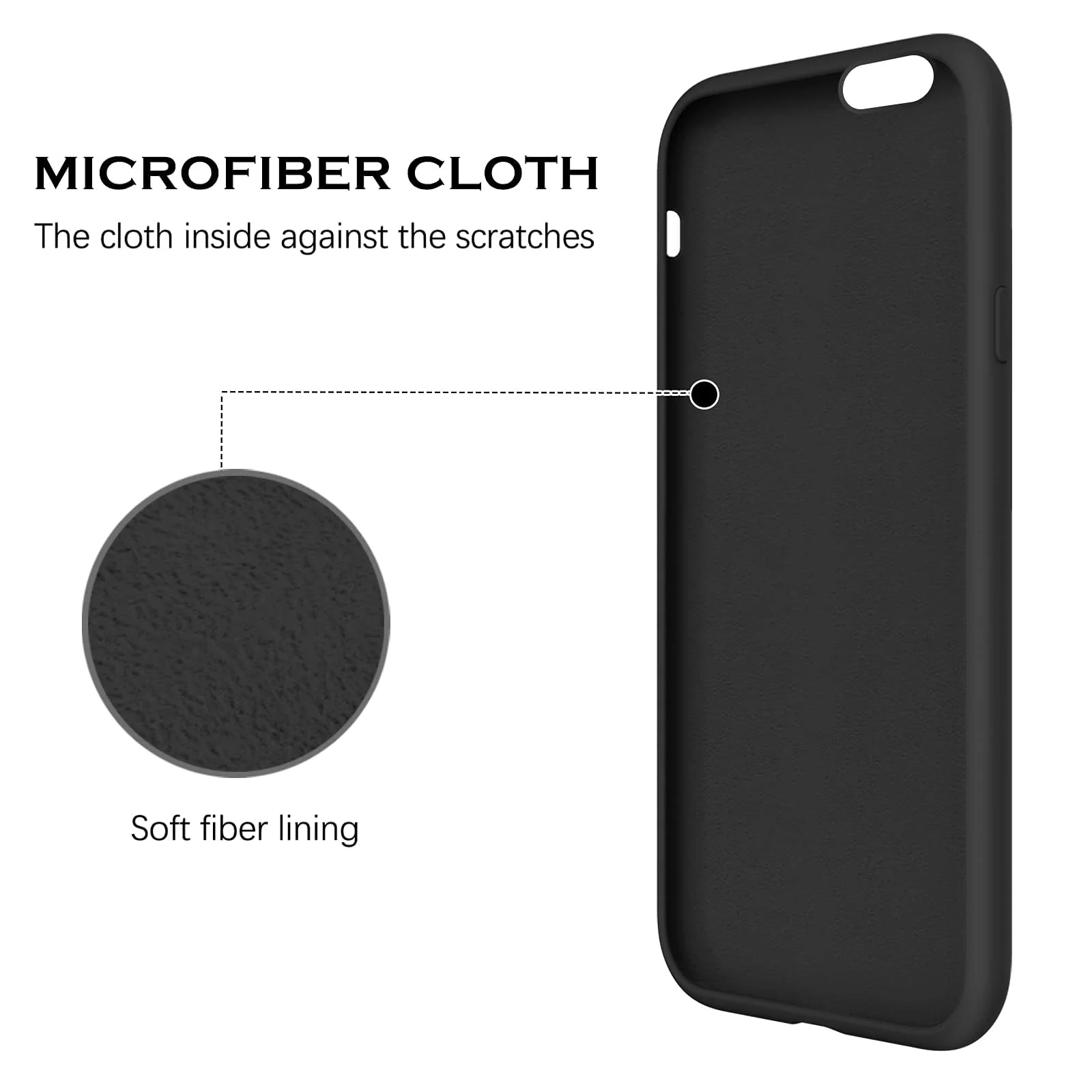 DL3 Mobilak Liquid Silicone Protective Case with Soft Microfiber Lining for iPhone 6 Plus / 6S Plus - Black
