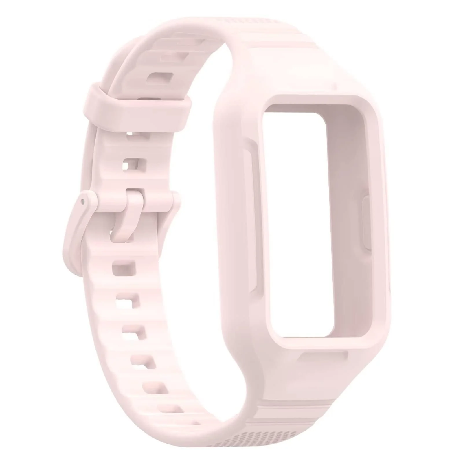 DL3 MOBILAK Strap Compatible with Huawei Band 10/9/8/7/6/6 Pro, Adjustable Replacement Strap - Silicone Replacement Wrist Strap With Built-in Case Cover For Honor Band 6/7 - Pink