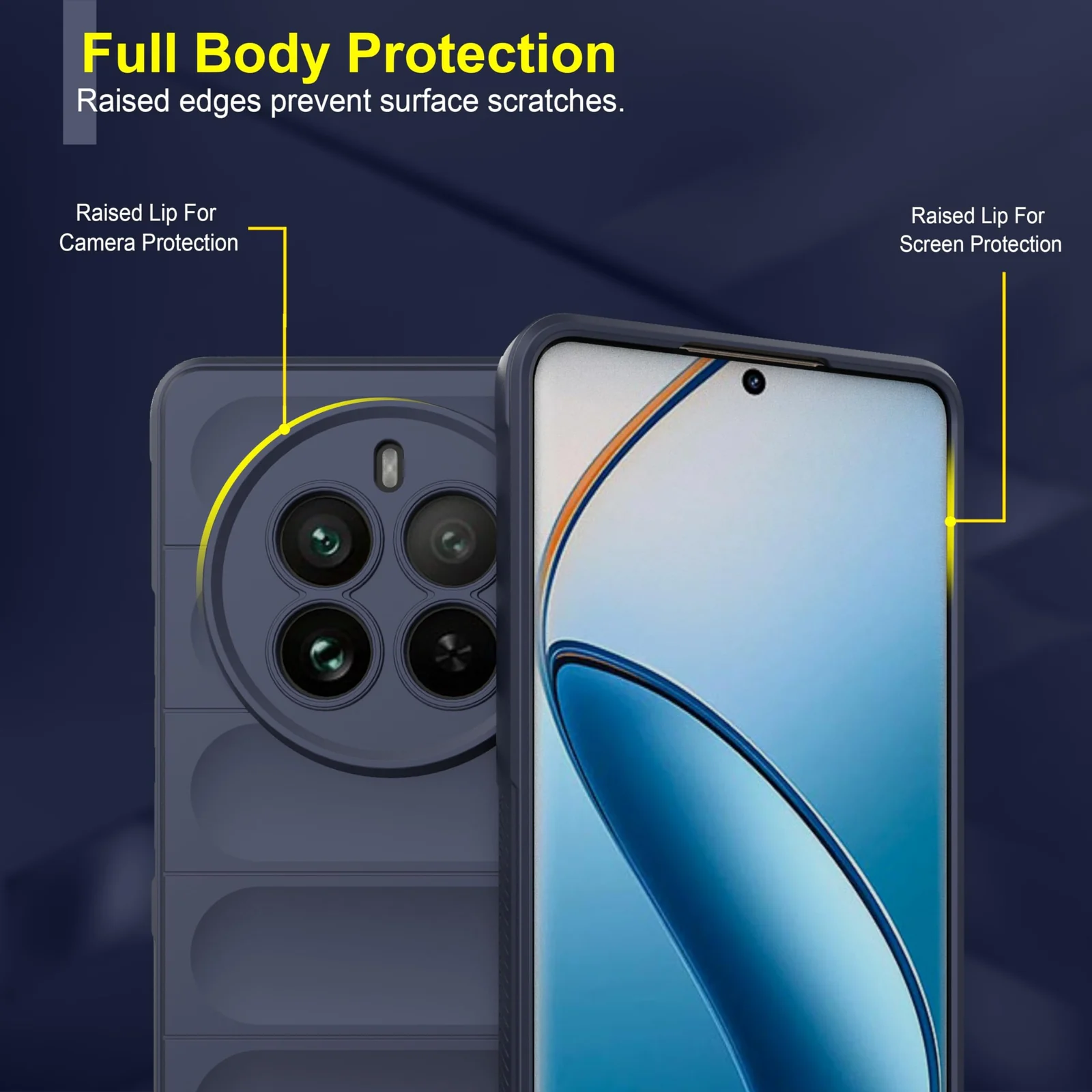 DL3 Mobilak Silicone Case for realme 12 Pro/realme 12 Pro Plus Heavy Duty Protective [Slim Fit] Shockproof Soft Flexible Protective Design Shock- TPU Cover With Camera Protection - Blue