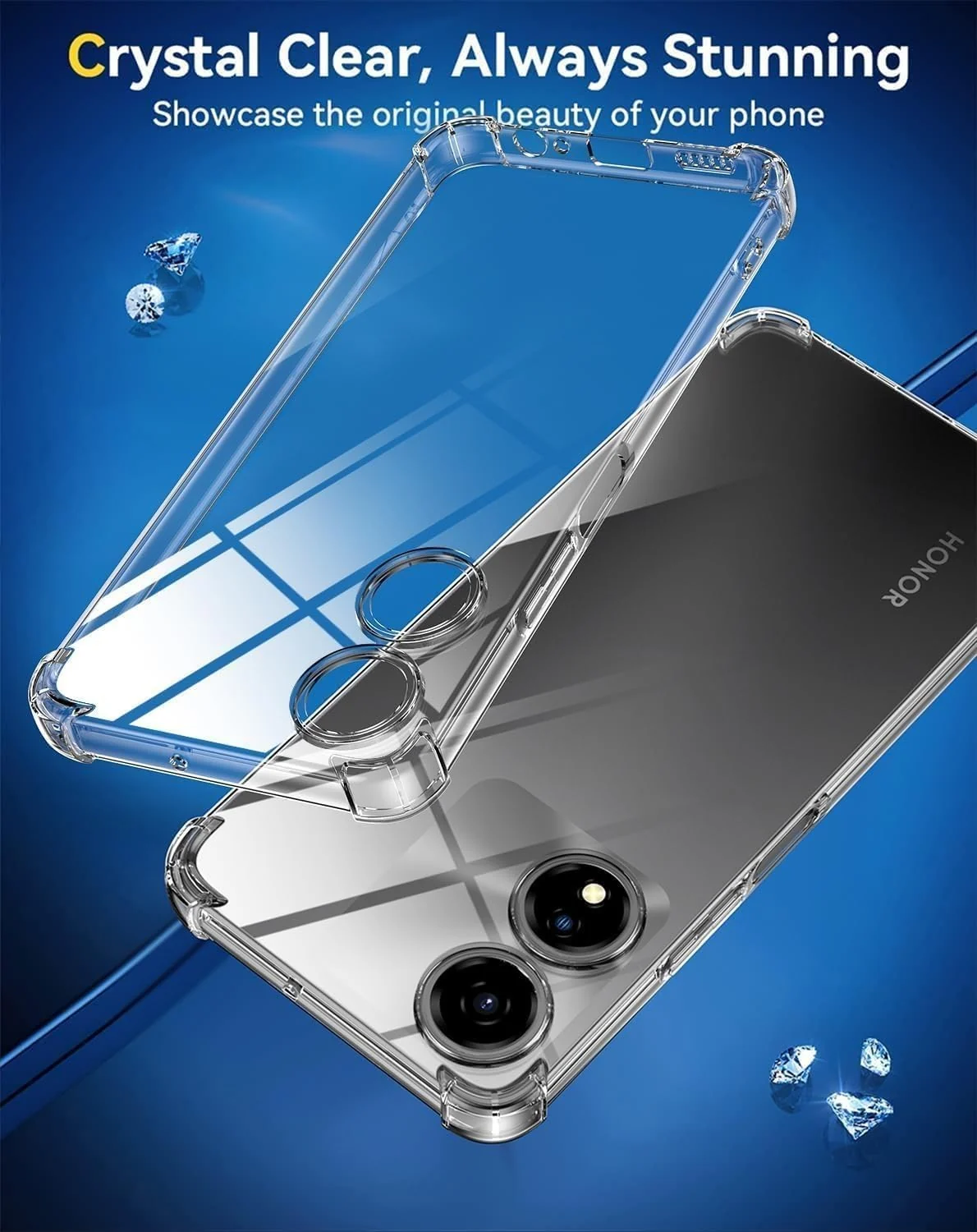 DL3 Mobilak Clear TPU Protective Case for Honor X5 Plus with Camera Protection and Shockproof Design - Clear