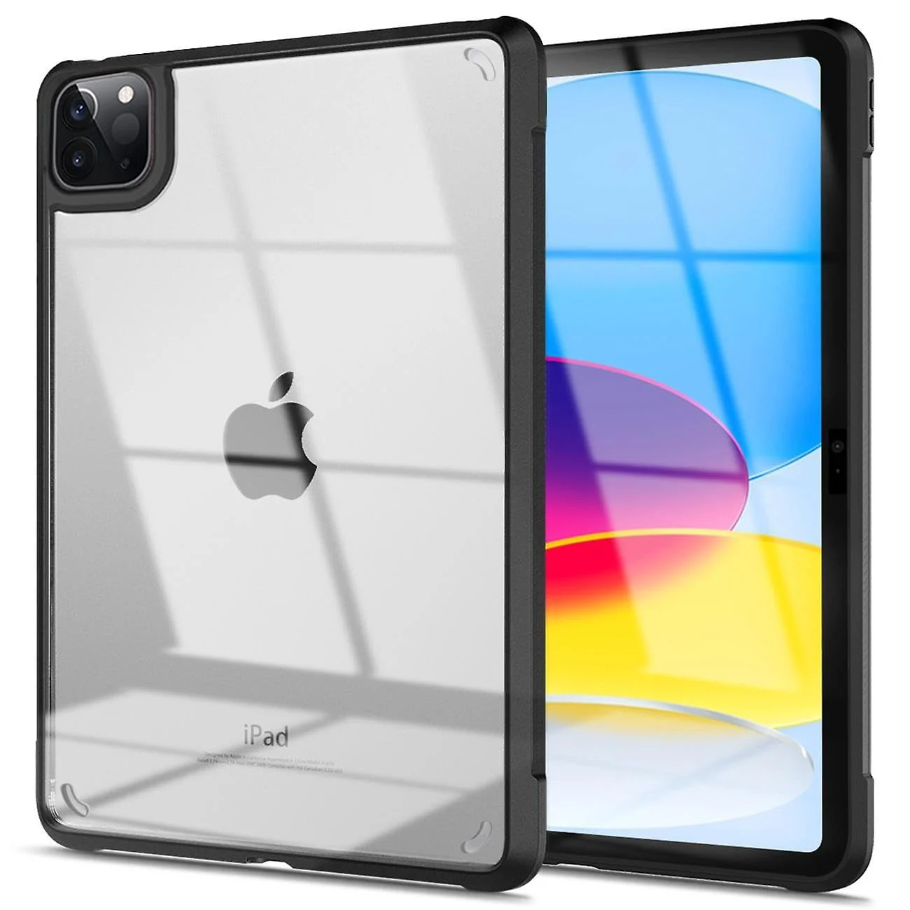 DL3 Mobilak Case for iPad Pro 11 Inch (2022/2021/2020 Model, 4th/3rd/2nd Generation), iPad Air 5/4 (10.9-Inch) Case Clear, iPad Case Slim Transparent Hard PC Back Cover TPU Frame Shell - Black