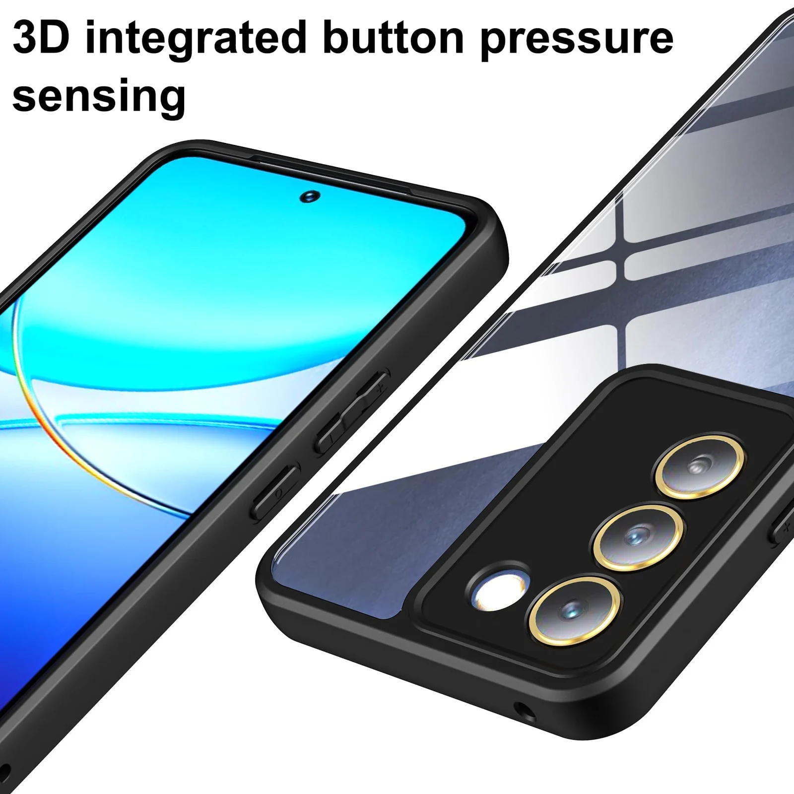 DL3 Mobilak Clear PC and TPU Protective Case for vivo V30 Lite with Camera Protection and Military-Grade Protection - Black