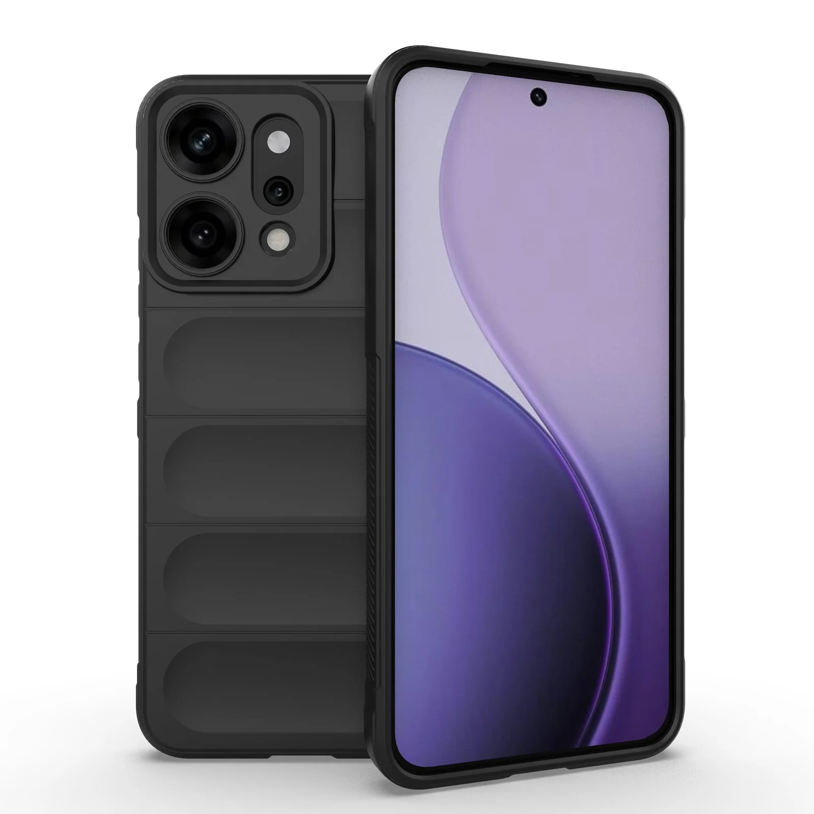 DL3 Mobilak Soft Silicone Protective Case for OPPO Reno 14 5G with Camera Protection and Shockproof Design - Black