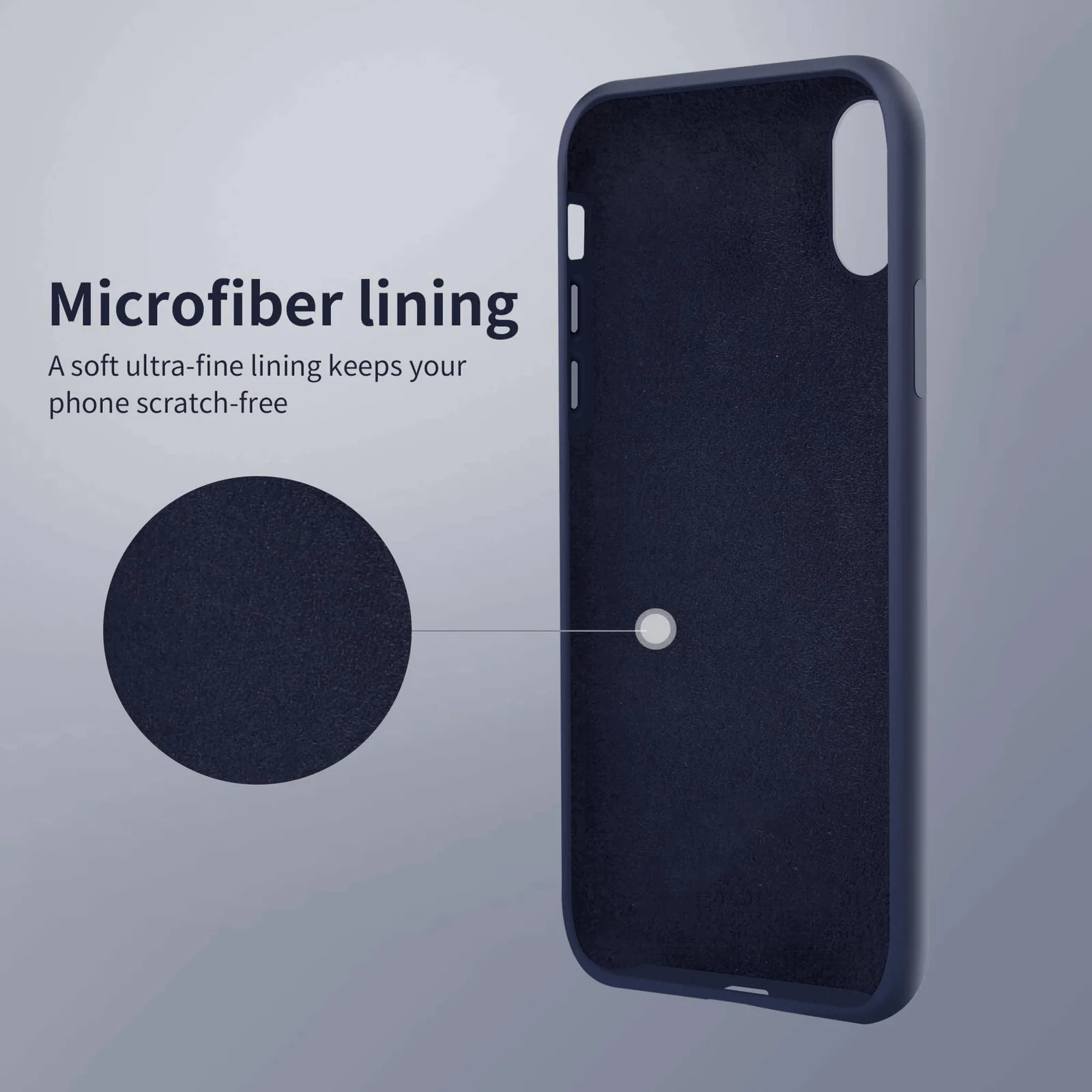 DL3 Mobilak Liquid Silicone Protective Case for iPhone XS Max with Camera Protection and Microfiber Lining - Blue